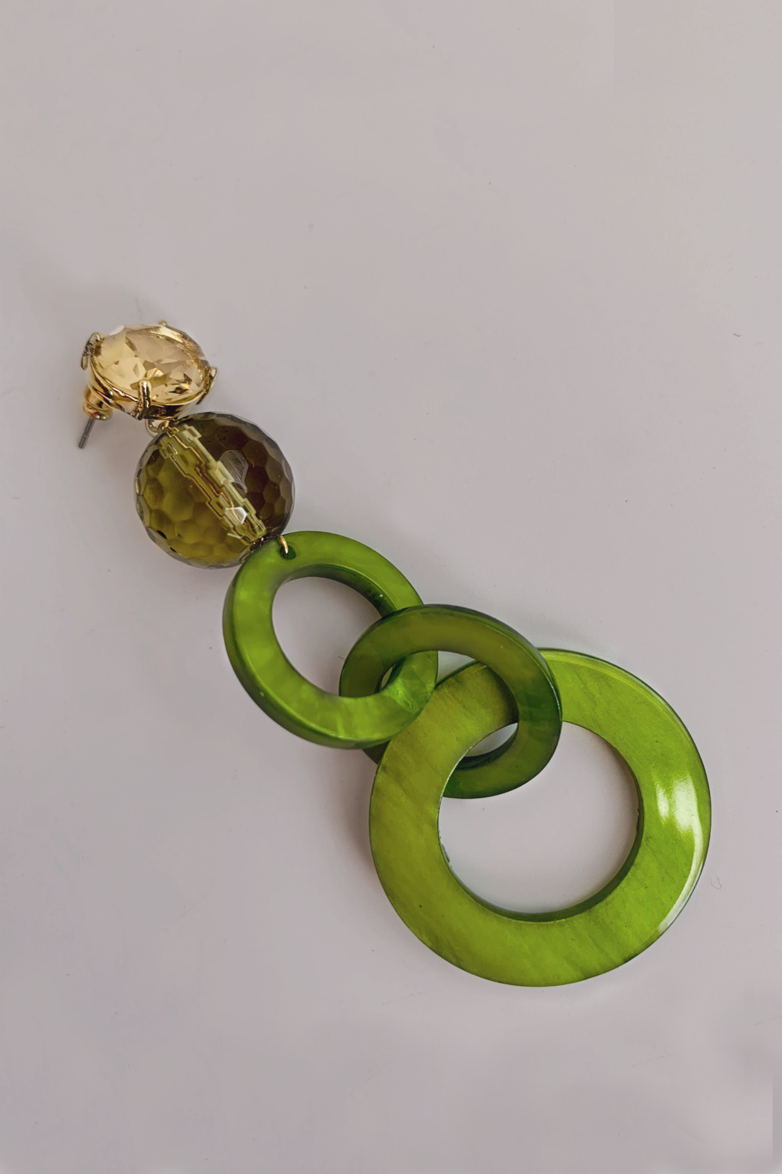 Elegant Green Linear Link Drop Earrings for Women - Perfect for Parties, Weddings & Everyday Wear