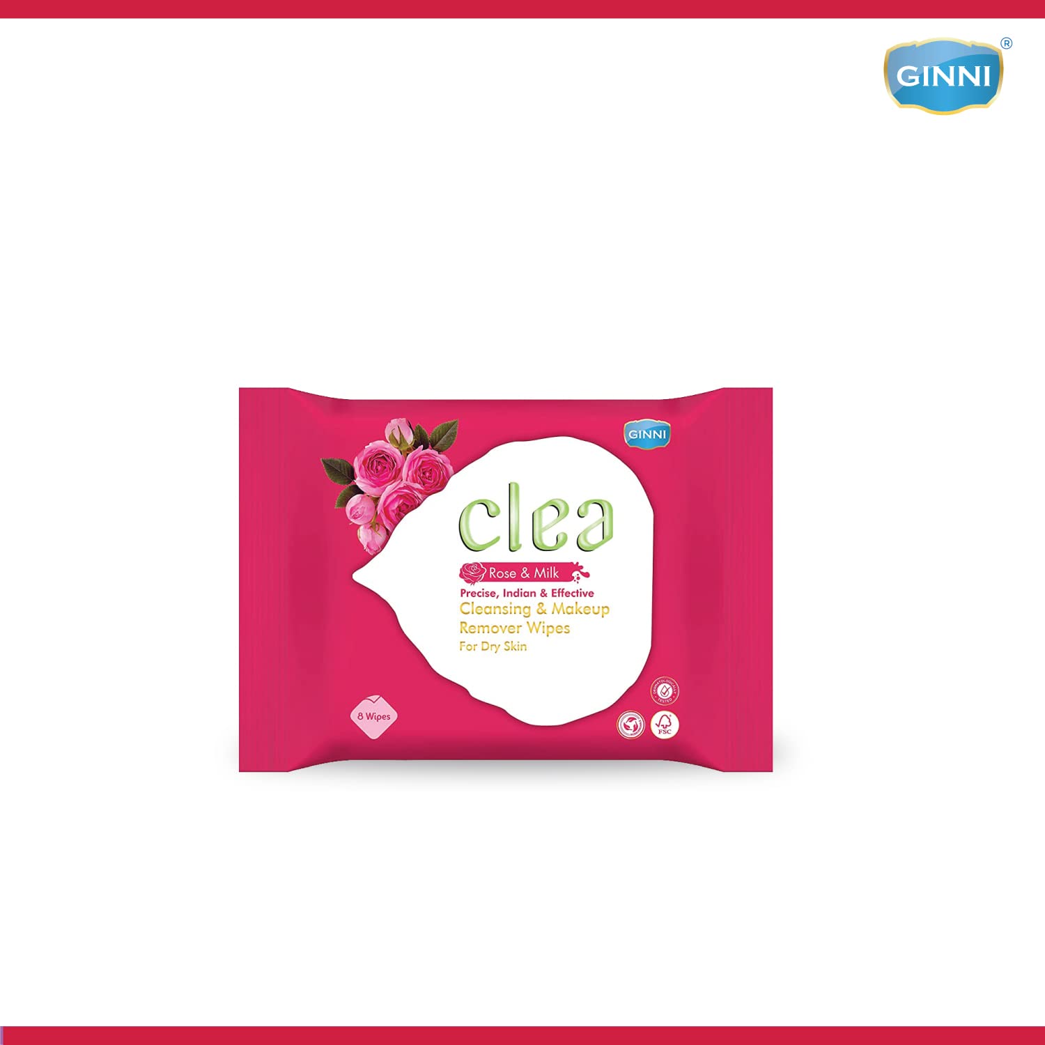 Clea Rose & Milk Moisturizing Facial Cleansing Wipes - Makeup Remover & Face Cleanser (25+10+8 Count, 3-Pack) | Travel, Gym & Daily Skincare Routine