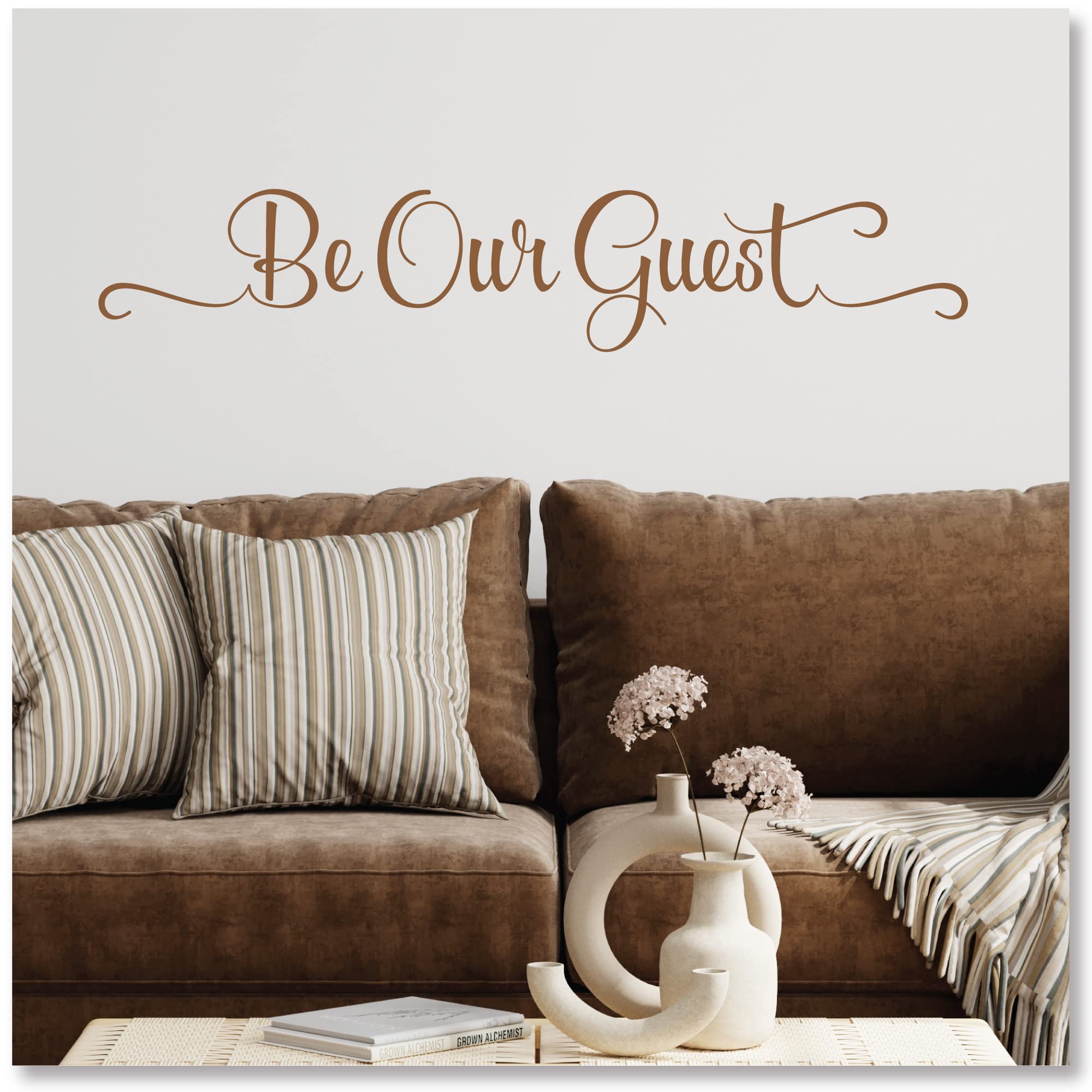 Be Our Guest Vinyl Wall Decal - Elegant Bedroom, Guest Suite & Kitchen Decor - Perfect for Home, Office & Wedding Decorations
