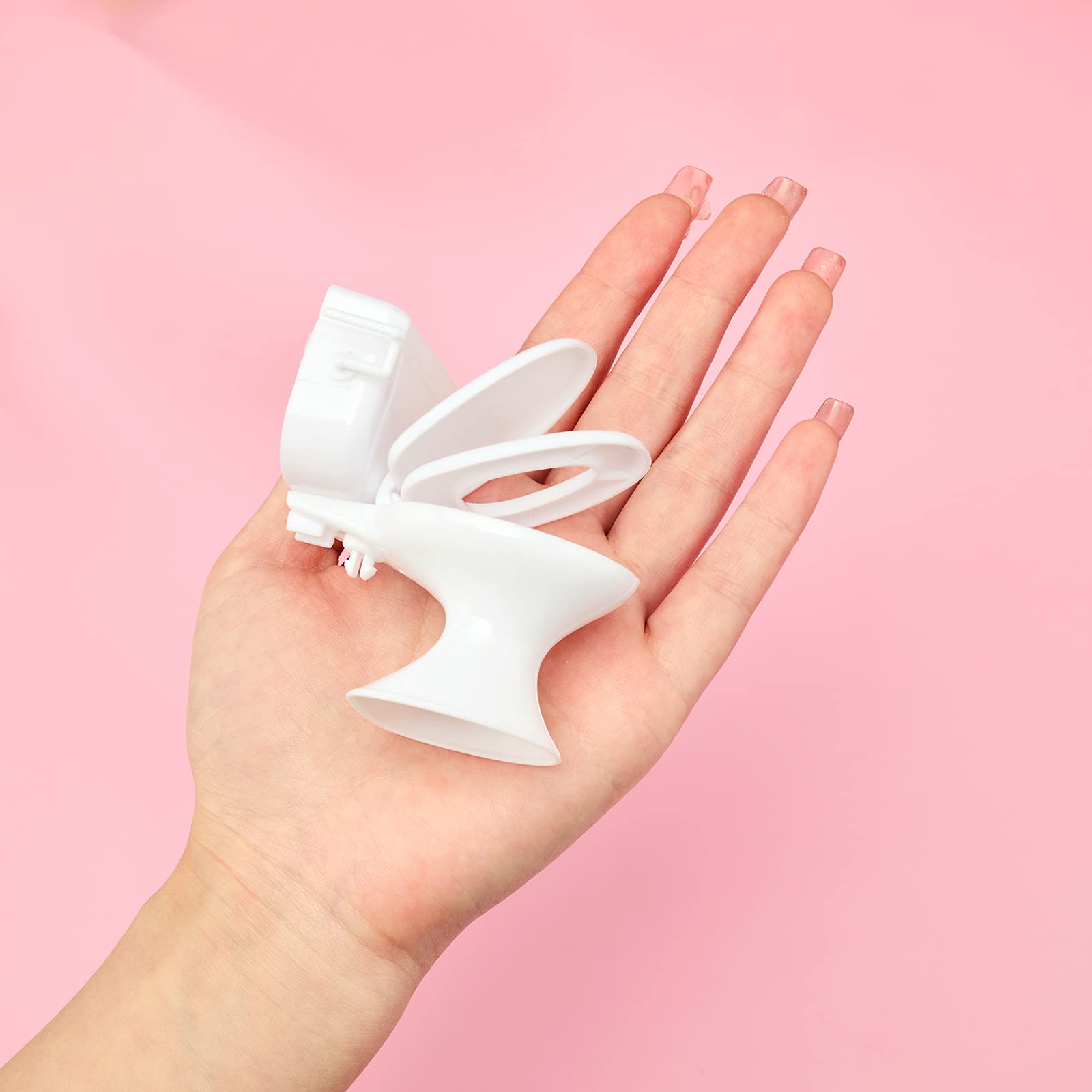 2 Pcs Mini Toilet Seat Toy for Dollhouse - Classic White Bathroom Furniture Accessories, Tiny Cake Topper, Realistic Dollhouse Miniatures | Perfect for DIY Dollhouse Decor, Kids Pretend Play & Miniature Scenes