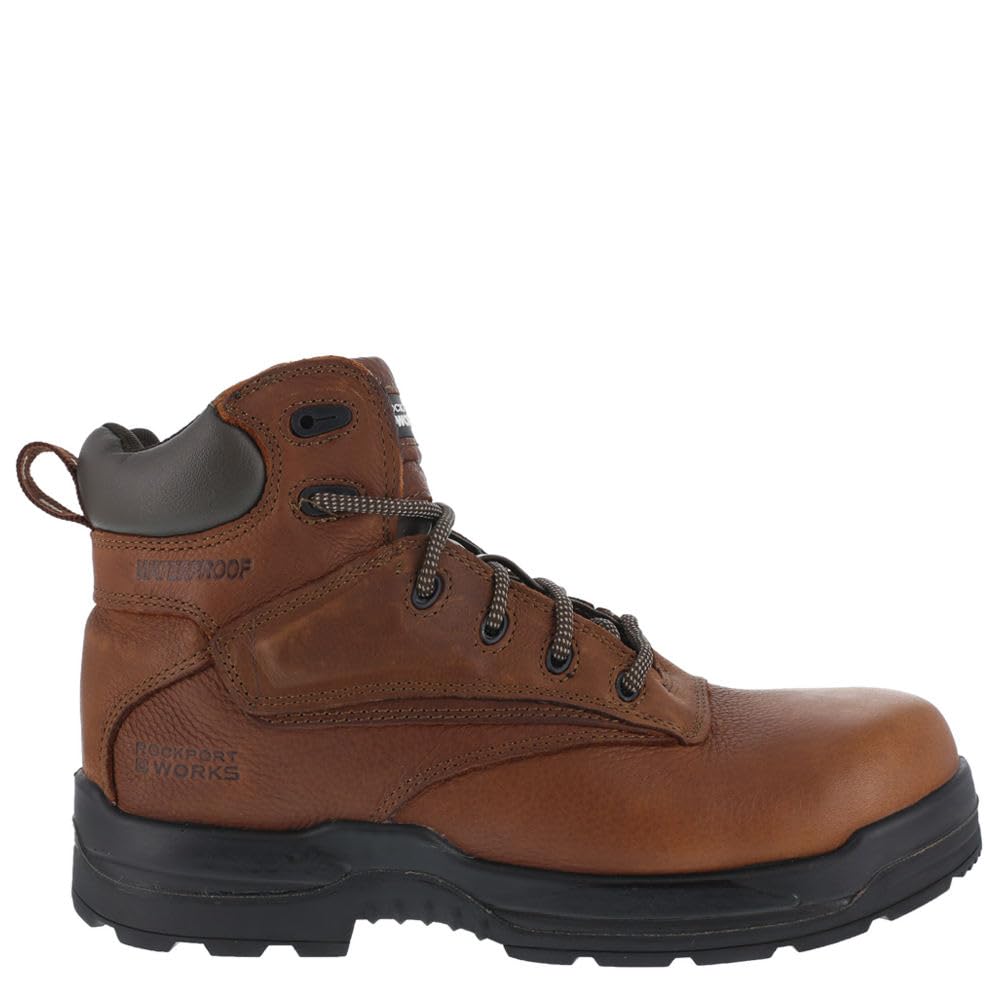 Rockport Men's More Energy RK6628 6-Inch Composite Toe Waterproof Work Boots - Durable Safety Shoes for Construction, Warehouse & Outdoor Work