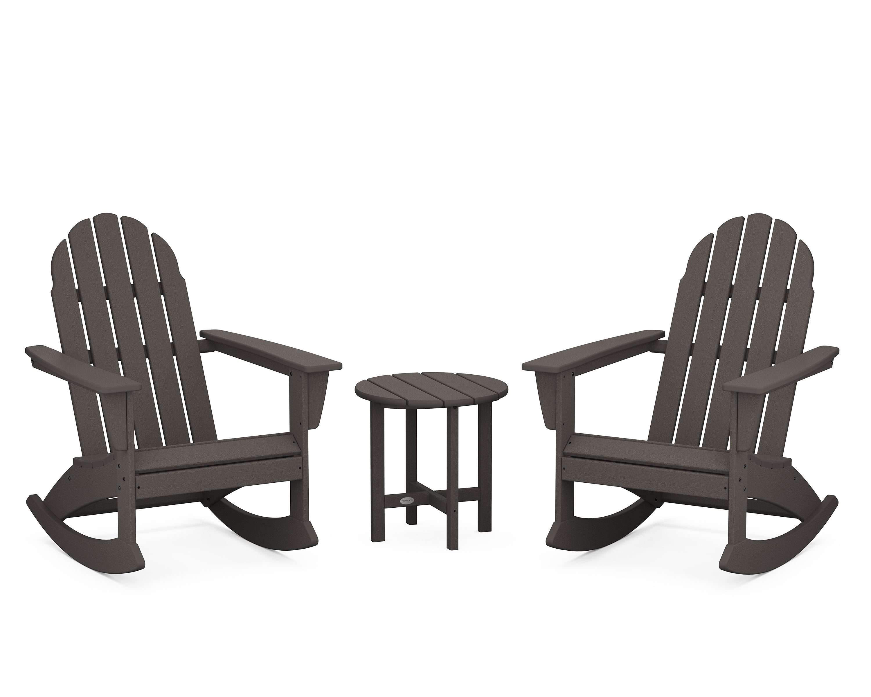 POLYWOOD Vineyard 3-Piece Adirondack Rocking Chair Set - Durable Outdoor Furniture for Patio, Garden & Backyard Relaxation