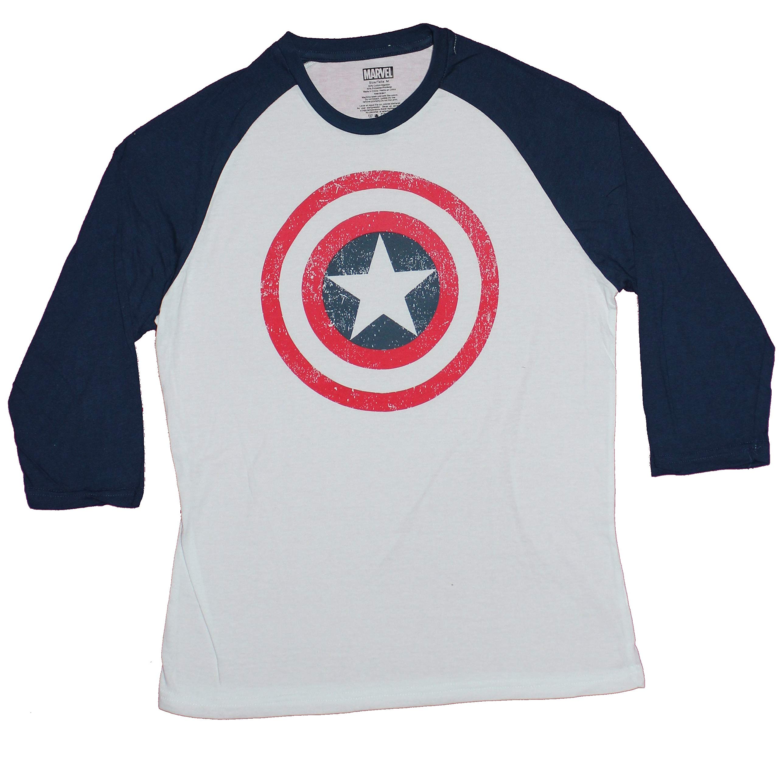 Captain America Vintage Distressed Logo Men's T-Shirt | Marvel Superhero Graphic Tee for Casual Wear & Comic Conventions