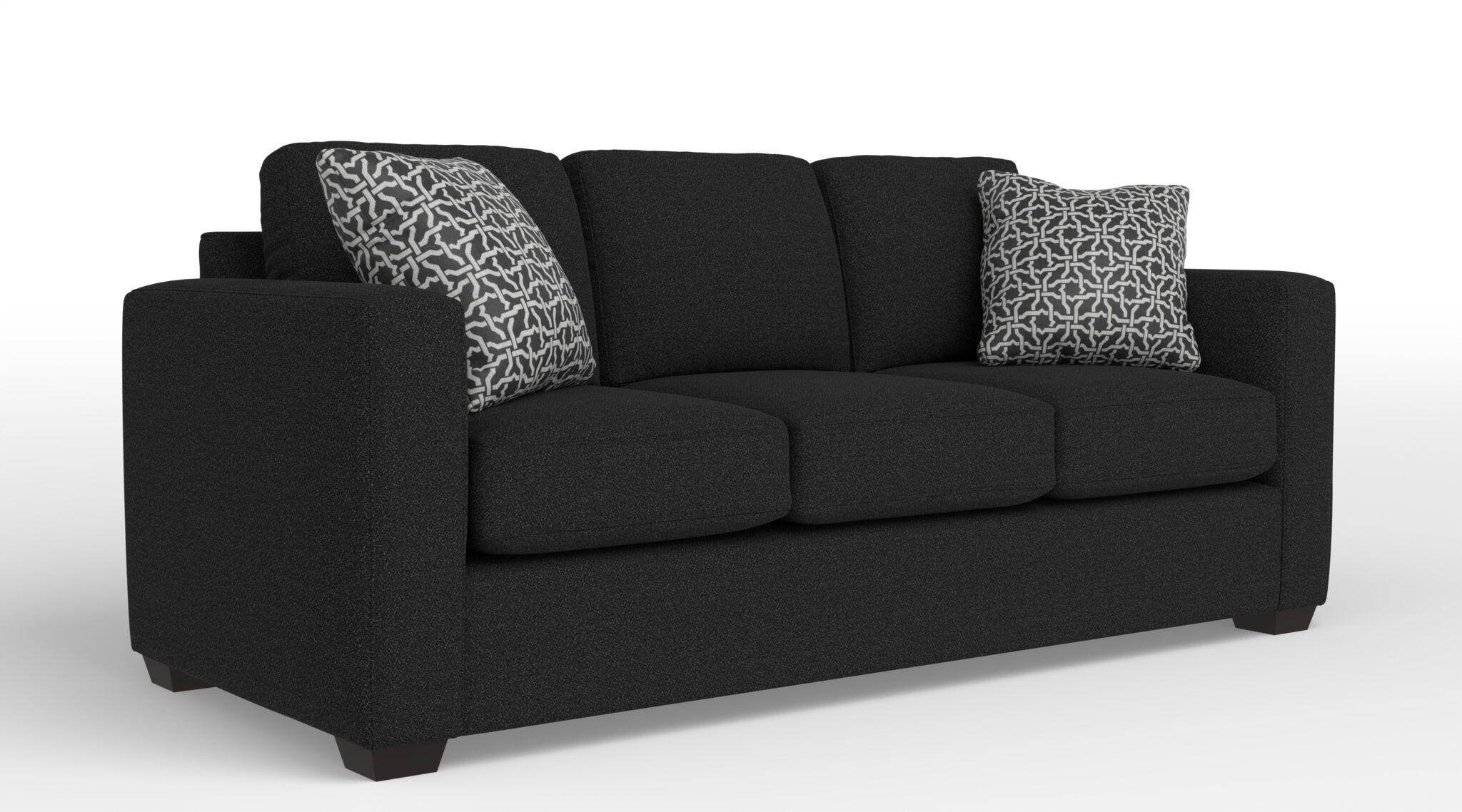 Caleb Sofa in Sutton Black - Modern Living Room Furniture for Home & Office Comfort