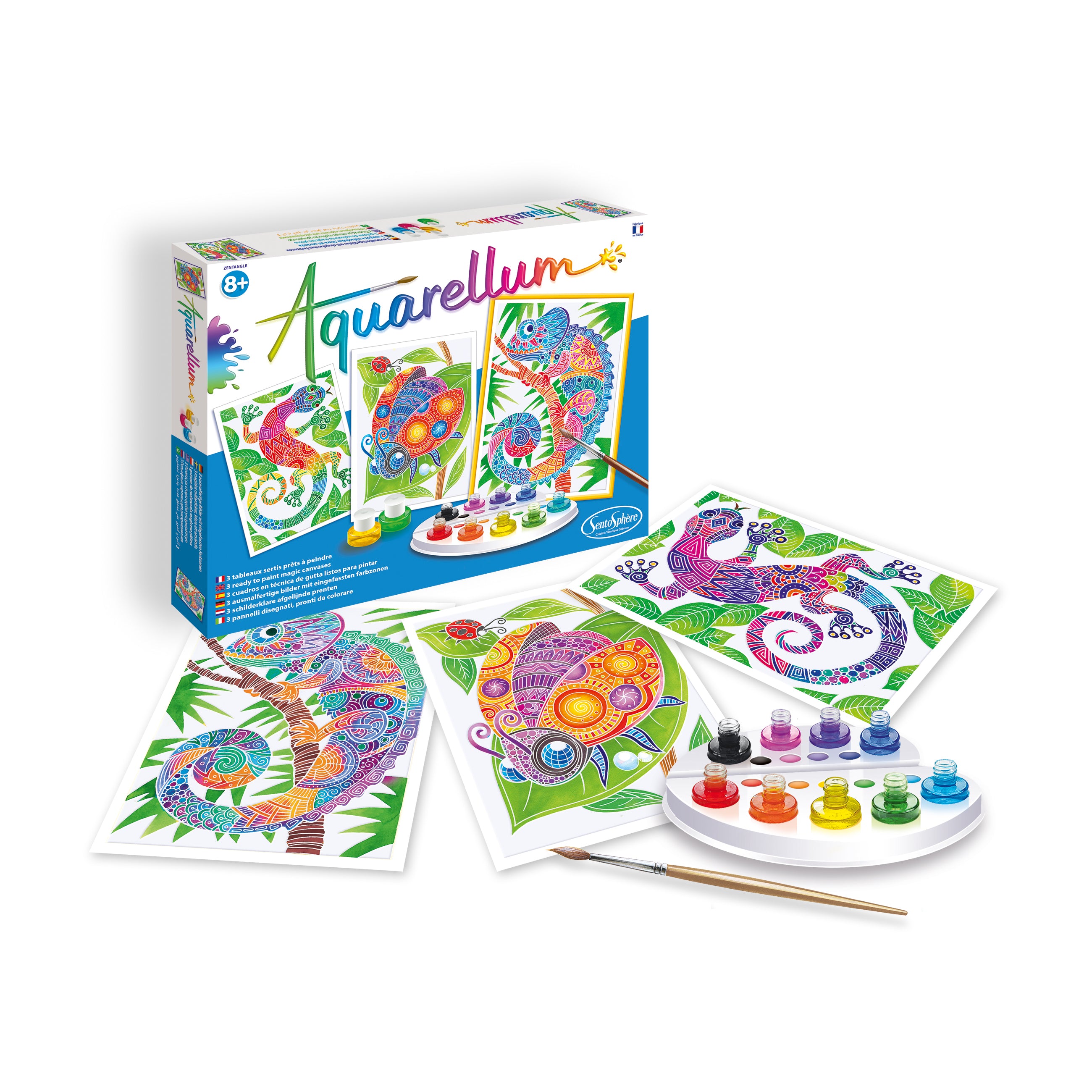 Aquarellum Zentangle Large Painting Kit - Jungle Creations | Watercolor Art Set for Adults & Teens | Perfect for Relaxation, Mindfulness & Home Decor