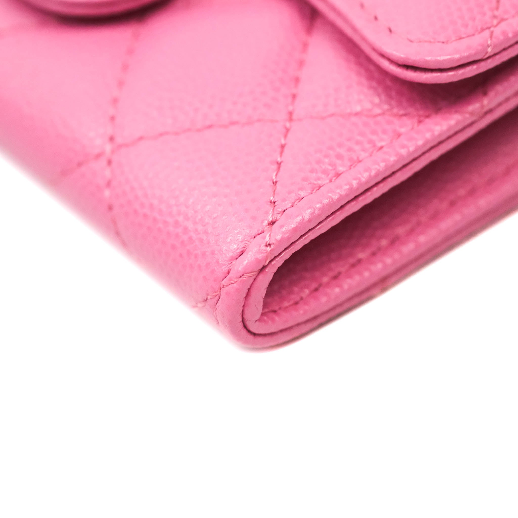 Chanel Caviar Quilted Flap Card Holder in Pink with Gold Hardware - Luxury Compact Wallet for Women, Perfect for Everyday Use & Special Occasions
