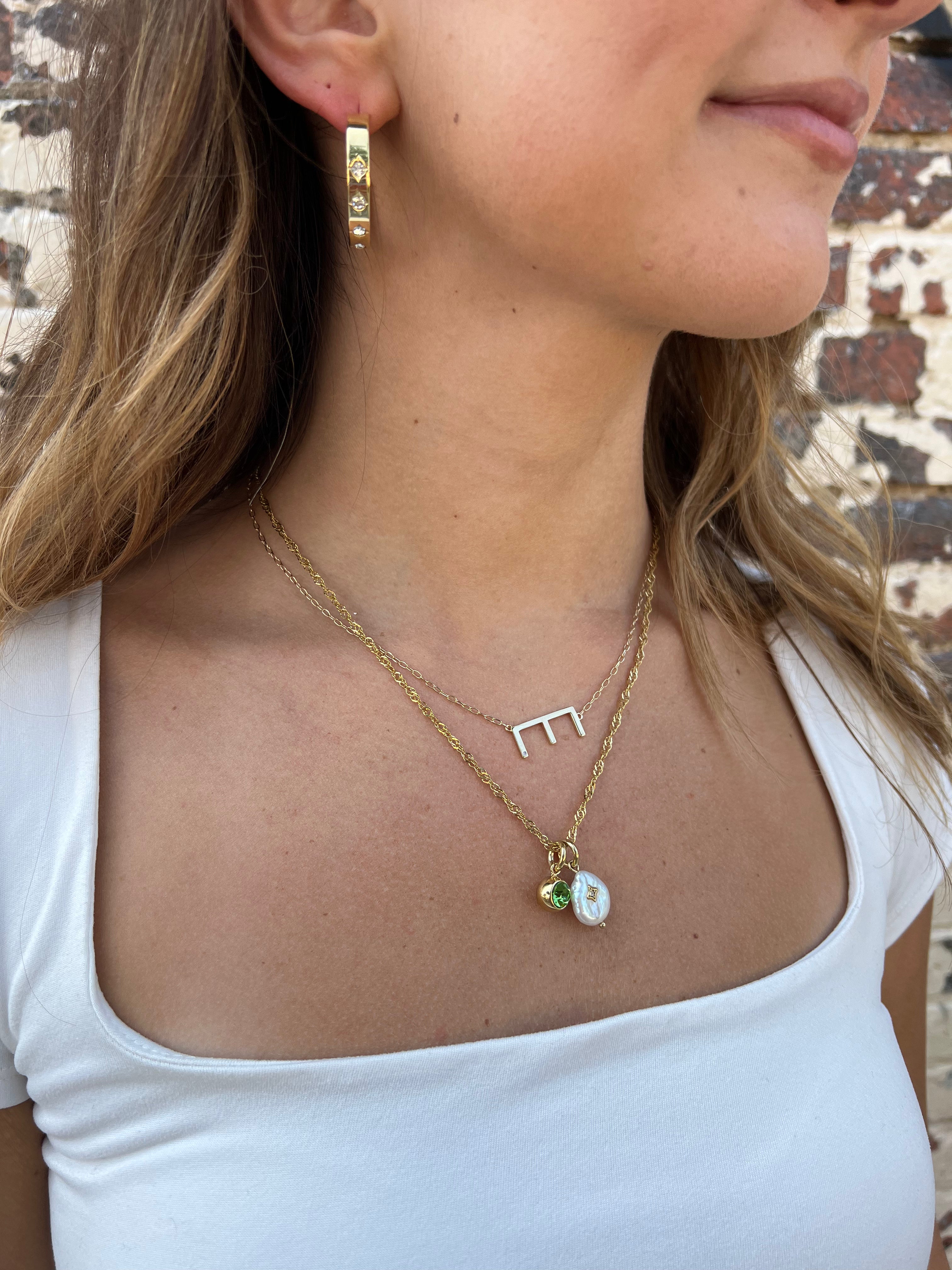 August Birthstone Peridot Interchangeable Charm Pendant - Sterling Silver Necklace for Women - Perfect Gift for August Birthdays & Special Occasions - Ideal for Layering, Everyday Wear & Jewelry Gifting