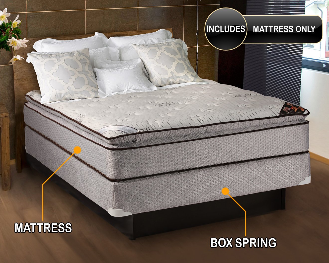 Dream Solutions USA Dream Sleep Spinal Plush Pillow Top Mattress - Enhanced Cushion Support with Innerspring Coils for Lasting Comfort, Twin Size - Perfect for Back Pain Relief & Side Sleepers