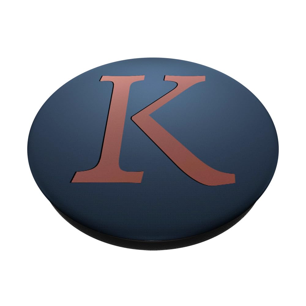Rose Pink Letter K Monogram PopSocket on Navy Blue - Standard PopGrip for Phones & Tablets - Perfect for Personalization, Gifts, and Everyday Use