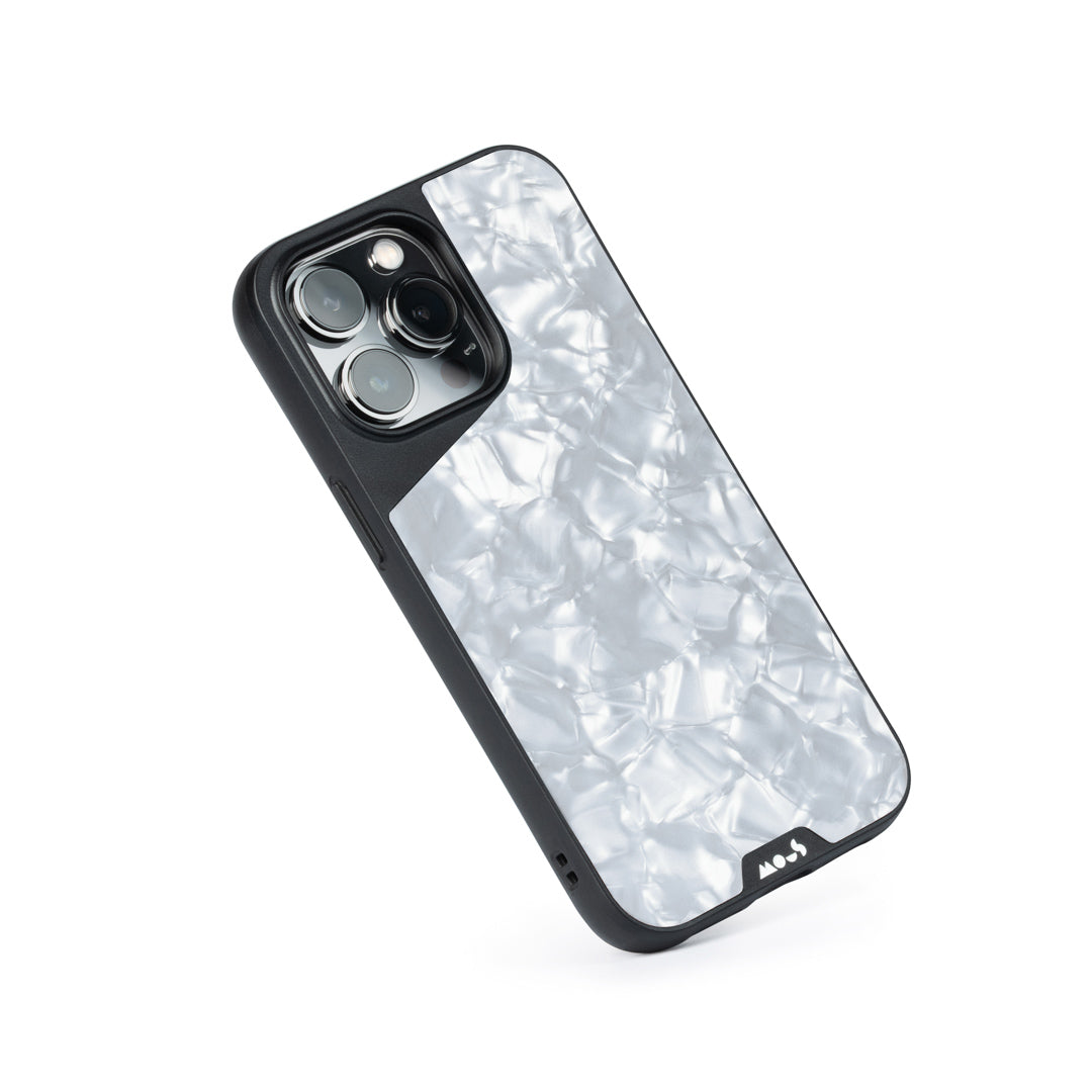 MagSafe® Compatible Silver Pearl iPhone Case - Slim Protective Cover for iPhone 12/13/14 Pro Max - Shockproof & Scratch-Resistant - Perfect for Everyday Use, Travel & Outdoor Activities