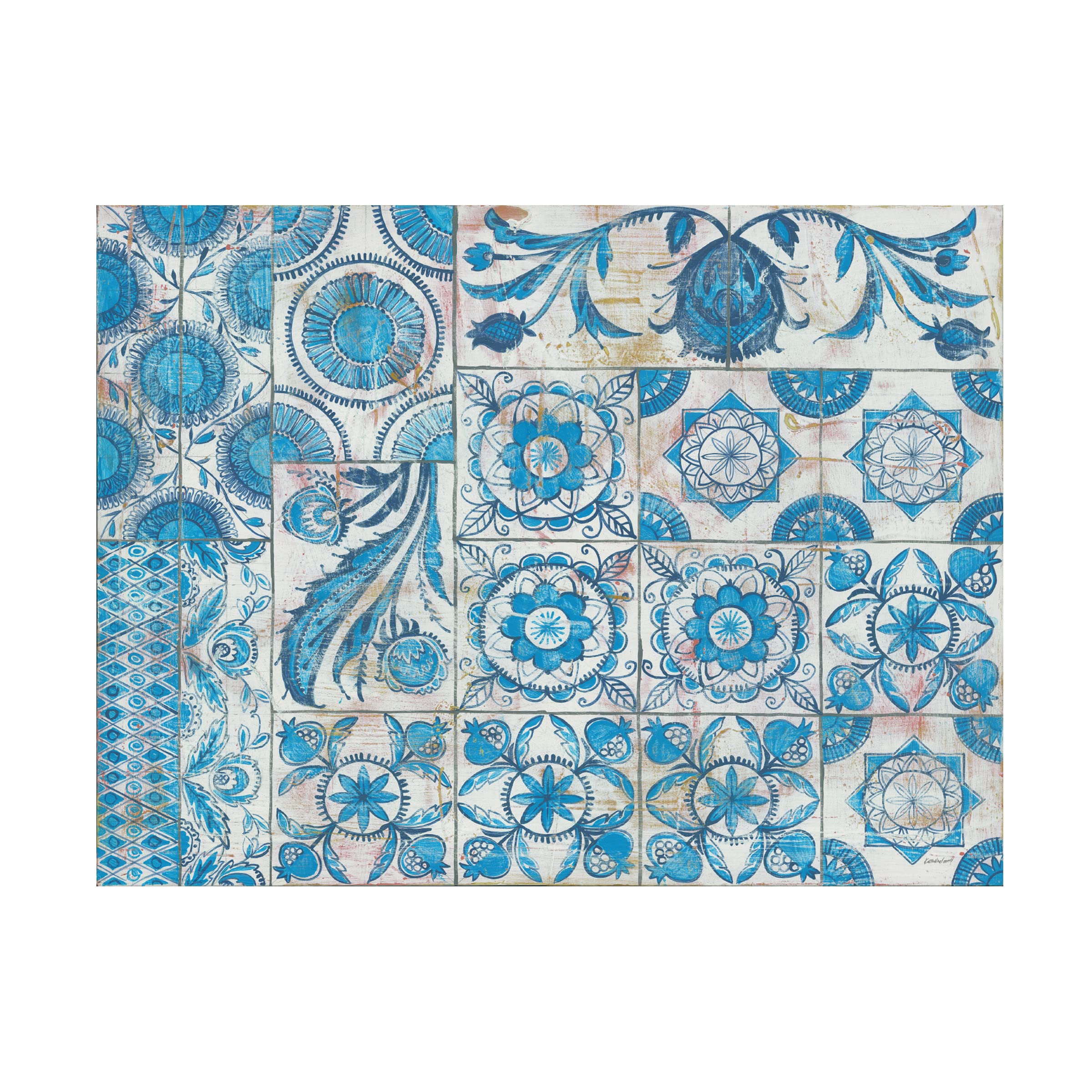 Trademark Fine Art 'Istanbul Tiles' Canvas Wall Art Print by Kathrine Lovell - Turkish Inspired Home Decor for Living Room, Bedroom & Office