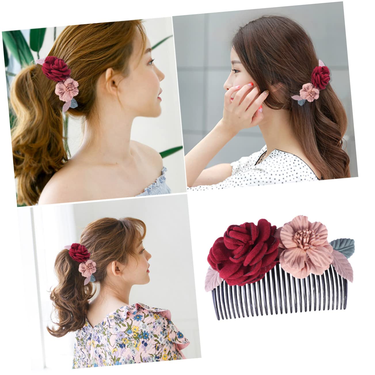 FRCOLOR Floral Bridal Hair Clips for Women - Elegant Flower Hair Accessories, Wedding Hair Comb, Headdress Hairpins for Brides, Dates & Special Occasions | Perfect for Weddings, Prom, Parties & Formal Events