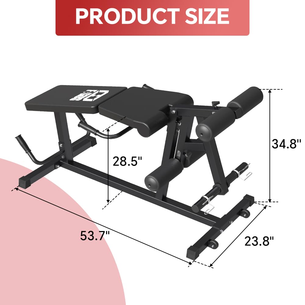 Leg Extension & Curl Machine - Dual Function Home Gym Equipment for Leg Workouts | Compatible with 1'' & 2'' Weight Plates | Perfect for Home Fitness & Strength Training