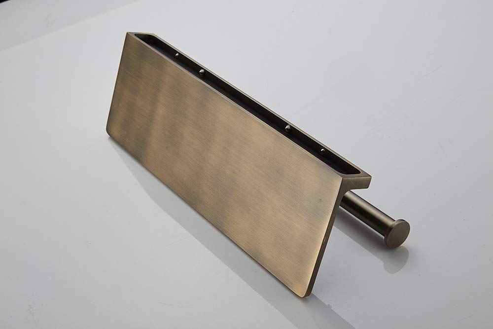 Brushed Bronze Double Toilet Paper Holder with Storage Shelf - Wall Mounted Bathroom Tissue Dispenser for Home & Hotel - Perfect for Small Spaces, Powder Rooms & Luxury Bathrooms
