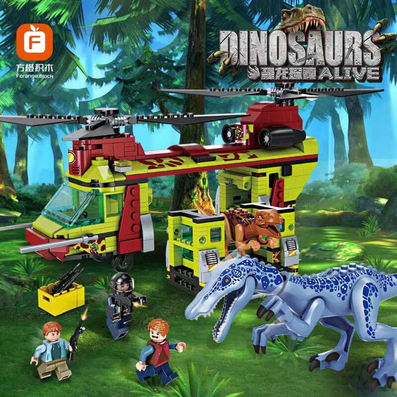 Forange BLOCK FC3722 Dinosaurs Alive Rescue Baryonyx Building Blocks Set - 585pcs STEM Educational Toy for Kids, Dinosaur Lovers & Collectors | Perfect for Creative Play, Birthday Gifts & Classroom Learning Activities