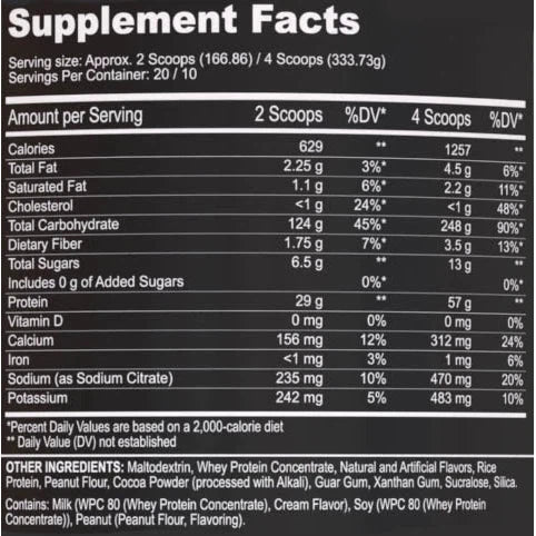 Black Magic Wicked Huge Extreme Mass Gainer Protein Powder - High Calorie Weight Gain Supplement for Bodybuilding & Muscle Growth - Perfect for Post-Workout Recovery & Bulking Season