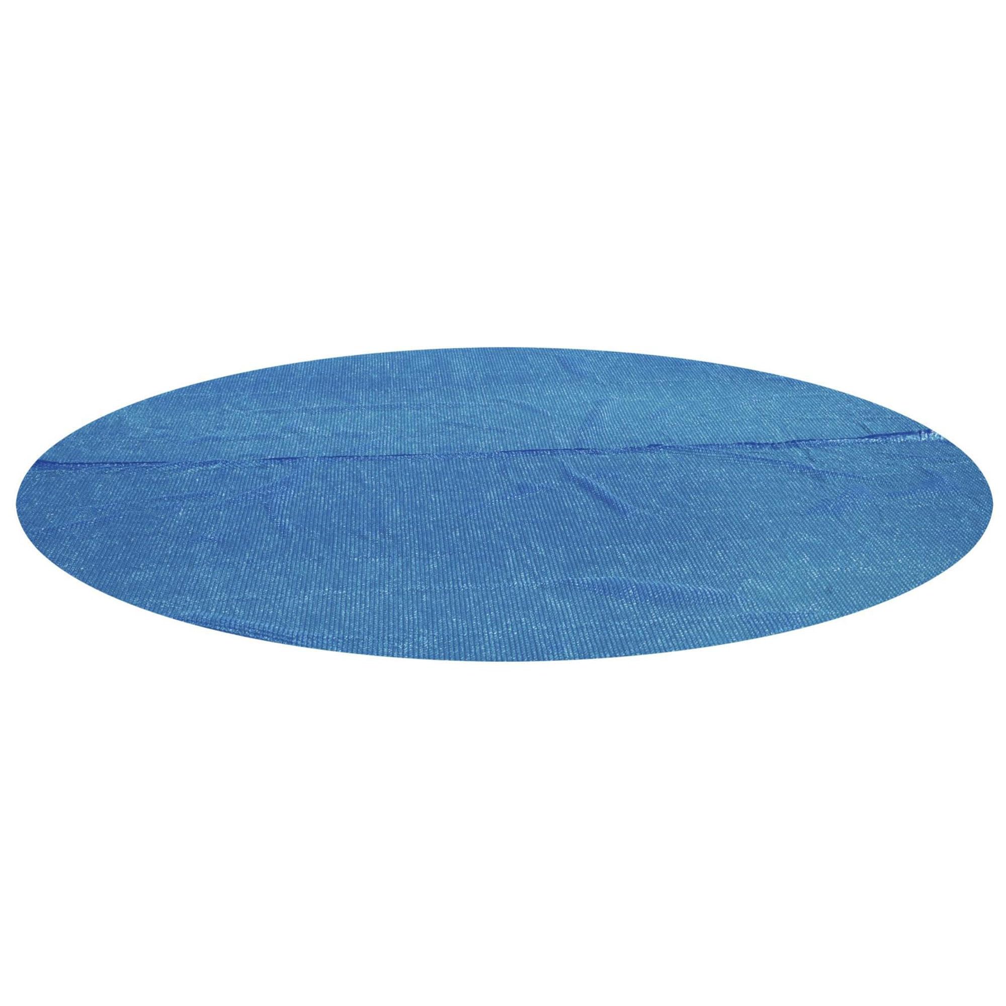 Bestway Flowclear 15-16 Foot Round Solar Heat Pool Cover for Above Ground Swimming Pools - Blue (Cover Only) with Storage Bag | Energy-Efficient Solar Heating | Extend Pool Season | Perfect for Backyard, Family, and Summer Fun
