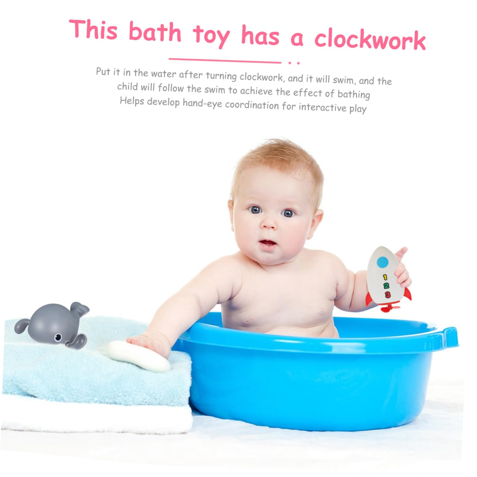 VICASKY 2-Pack Wind-Up Bath Toys for Kids - Fun Floating Bathtub Clockwork Play Set, Durable Plastic Water Toys for Toddlers & Girls - Perfect for Bath Time Play and Pool Parties