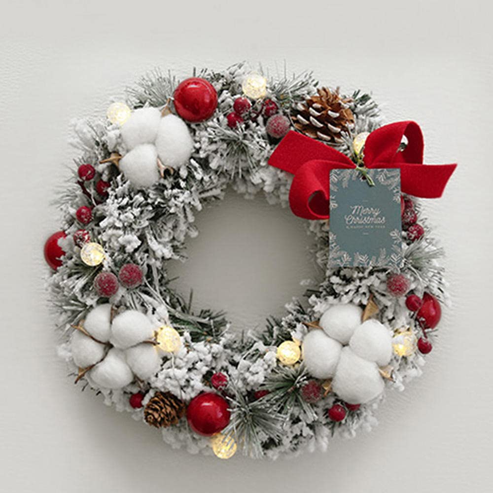 Sonze Autumn Halloween & Christmas Flocking Garland - 40cm Window Vine Circle Wreath for Fall Decorations | Perfect for Fireplace Mantel, Front Door, and Holiday Party Decor