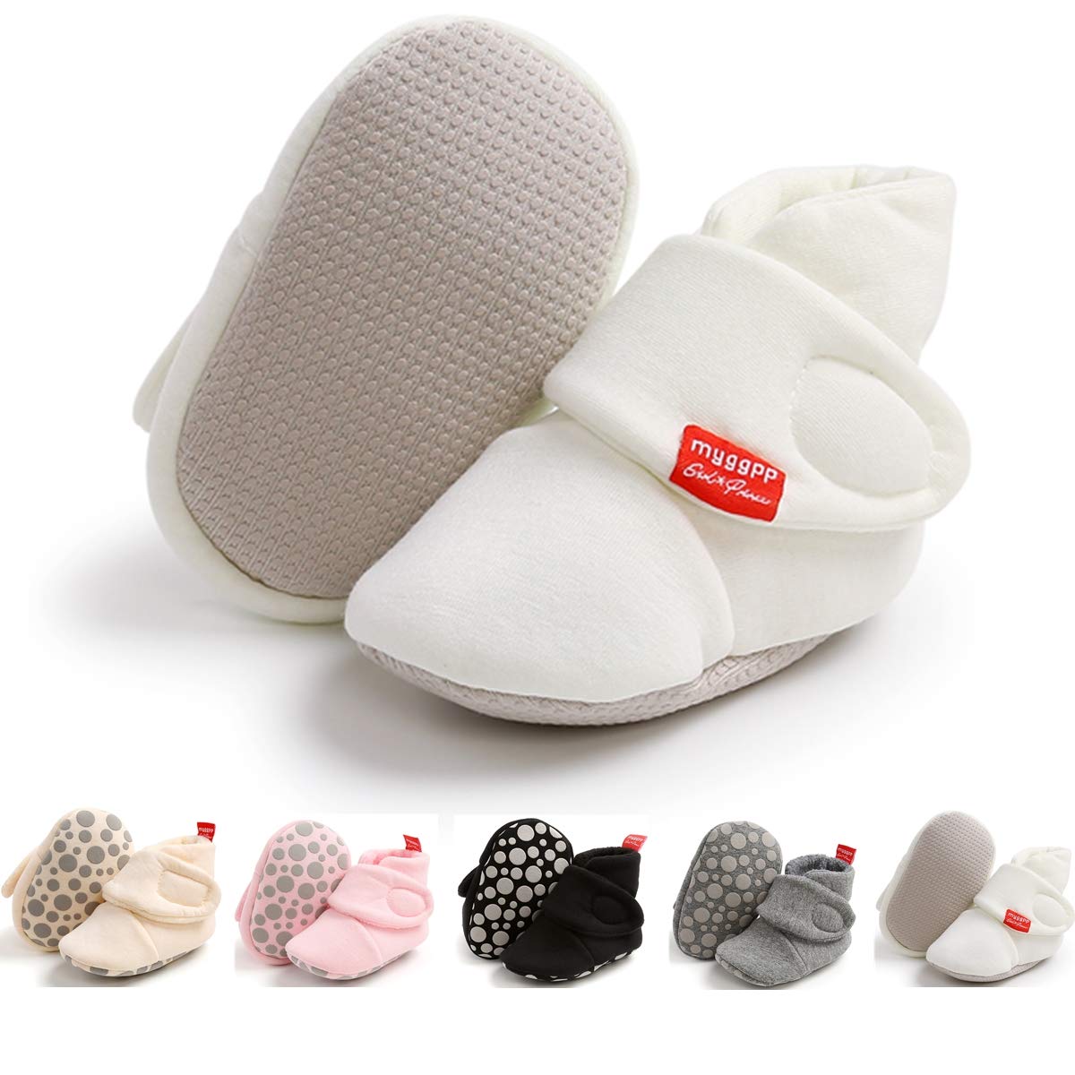 Ohwawadi Infant Baby Slippers - Warm Non-Slip Booties for Newborn Girls & Boys | Soft Crib Shoes & Prewalker Footwear for Indoor & Outdoor Use