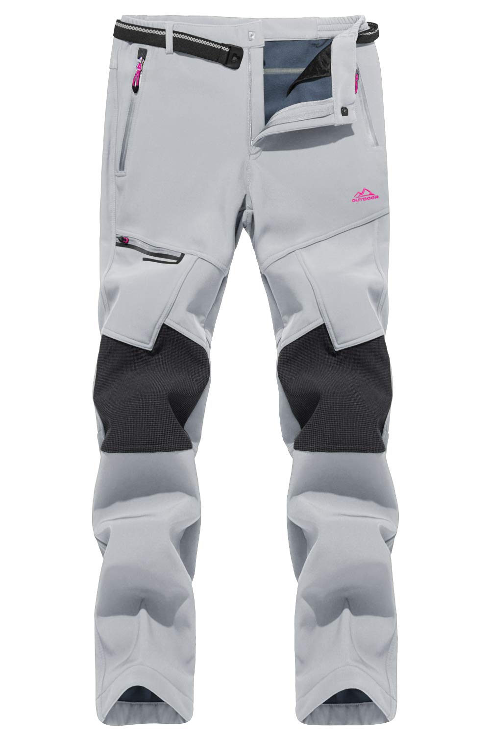 TACVASEN Women's Winter Fleece Lined Windproof Softshell Pants - Thermal Snowboard Ski Pants for Cold Weather (No Belt) - Perfect for Skiing, Snowboarding & Outdoor Winter Activities