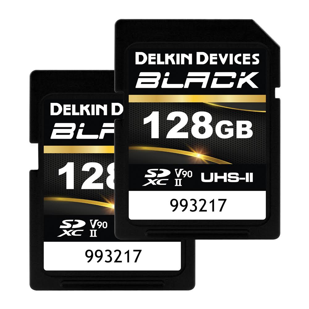 Delkin Devices 128GB Black SDXC UHS-II V90 Memory Card (2-Pack) - High-Speed Performance for 4K/8K Video, DSLR & Mirrorless Cameras, Drones & Action Cameras