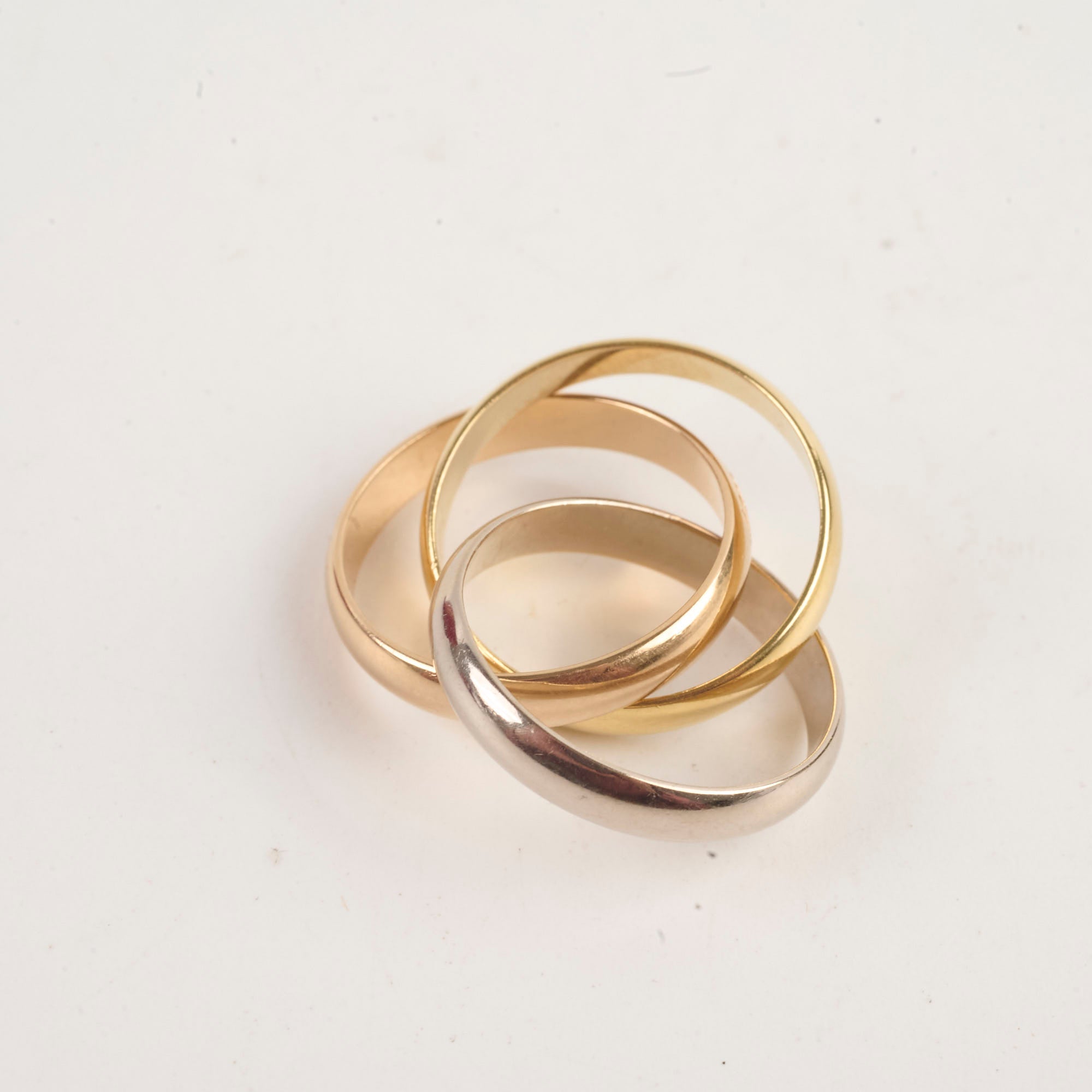 Cartier Trinity Ring 18K Gold Tri-Color Band Size 52 - Luxury Wedding, Anniversary & Gift Jewelry for Women