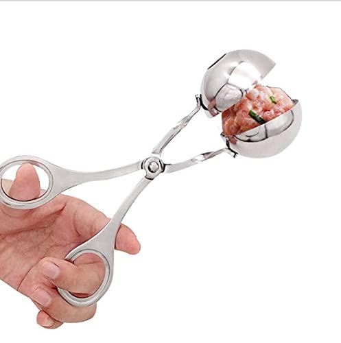 GLOGLOW Stainless Steel Meatball & Melon Baller Scoop - Non-Stick Kitchen Tool for Perfect Meatballs, Ice Cream, and Fruit Balls (1.38 Inch) - Ideal for Cooking, Baking, and Party Food Preparation