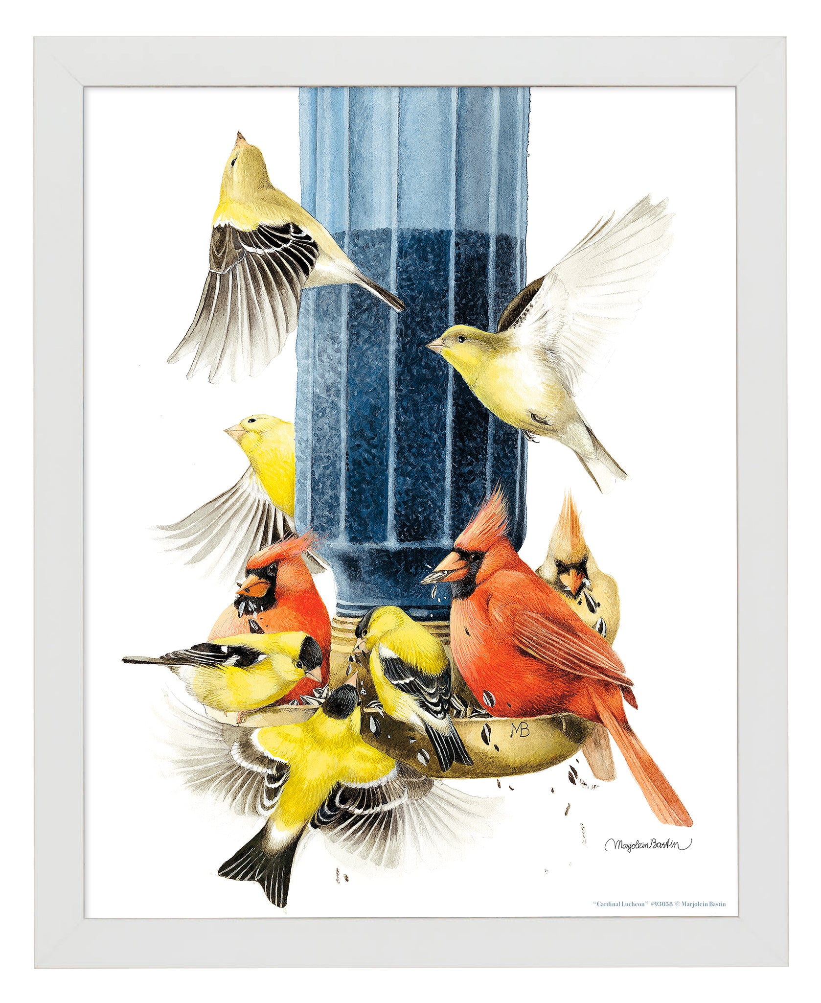 Cardinal Lunch Art Prints - Beautiful Bird Painting for Home & Office Decor - Perfect for Living Room, Bedroom, or Gift Giving