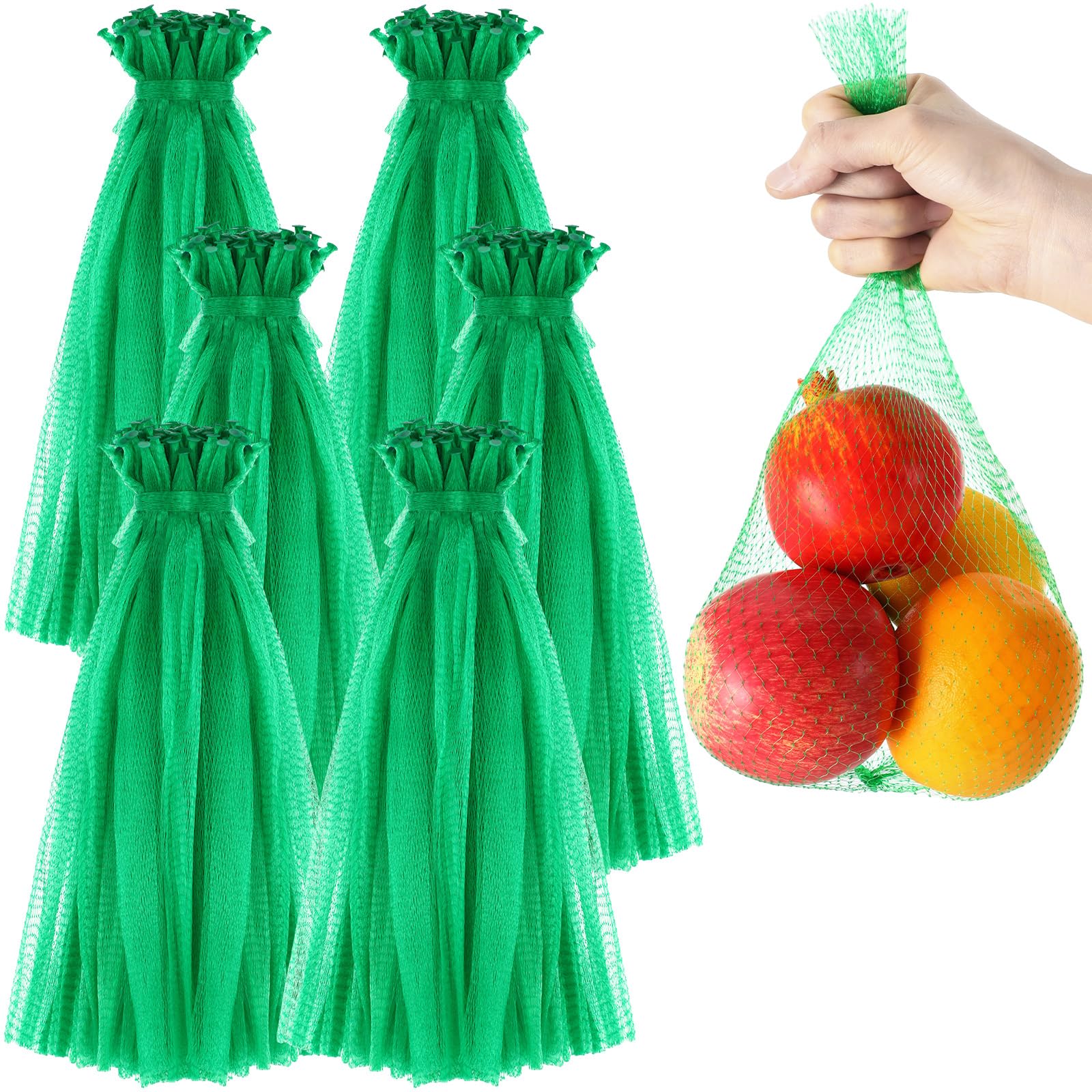 300 Pcs Reusable Mesh Produce Bags - Washable Net Bags for Seafood Boil, Vegetables, Fruits, Onions, Potatoes & Ground Meat (15.8 Inch) - Perfect for Grocery Shopping, Farmers Market & Crawfish Cooking