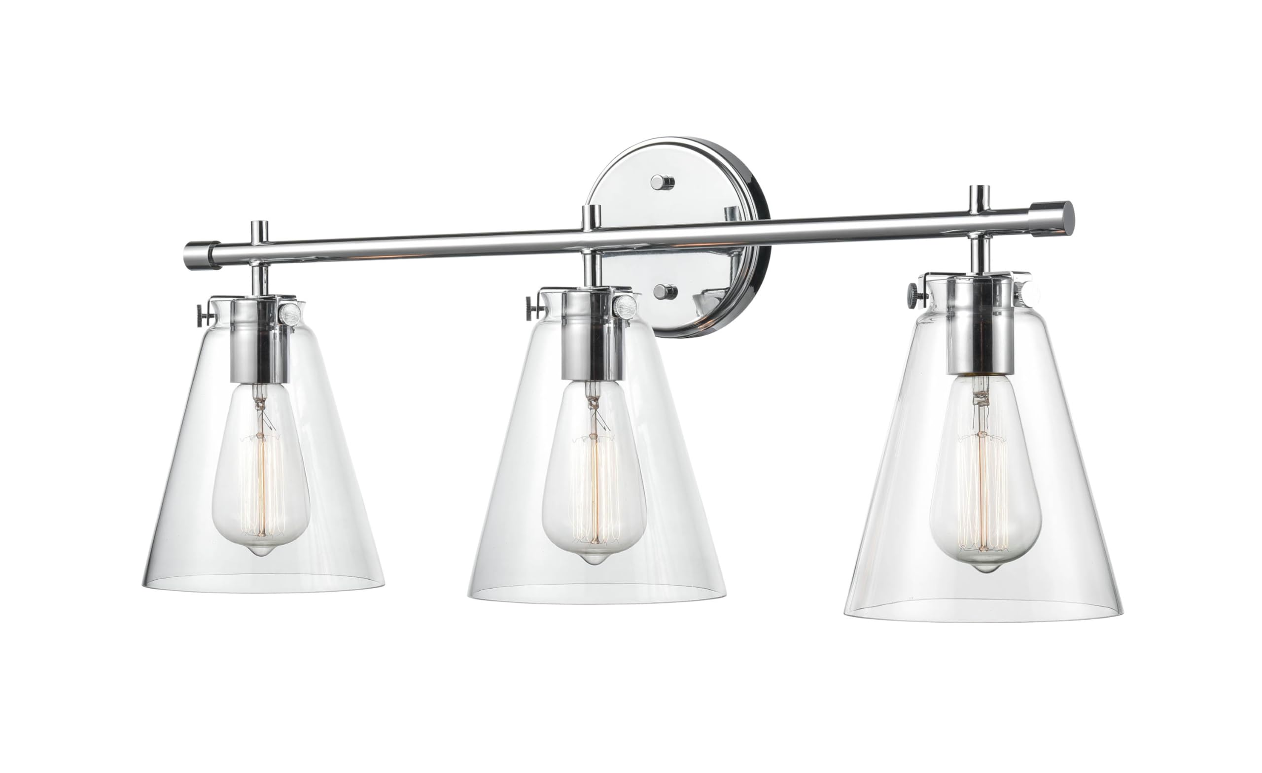 ML Lighting 3-Light Bathroom Vanity Light Fixture - 11 Inch Height & 27 Inch Width - Chrome Finish for Modern Bathroom Decor & Makeup Area Lighting