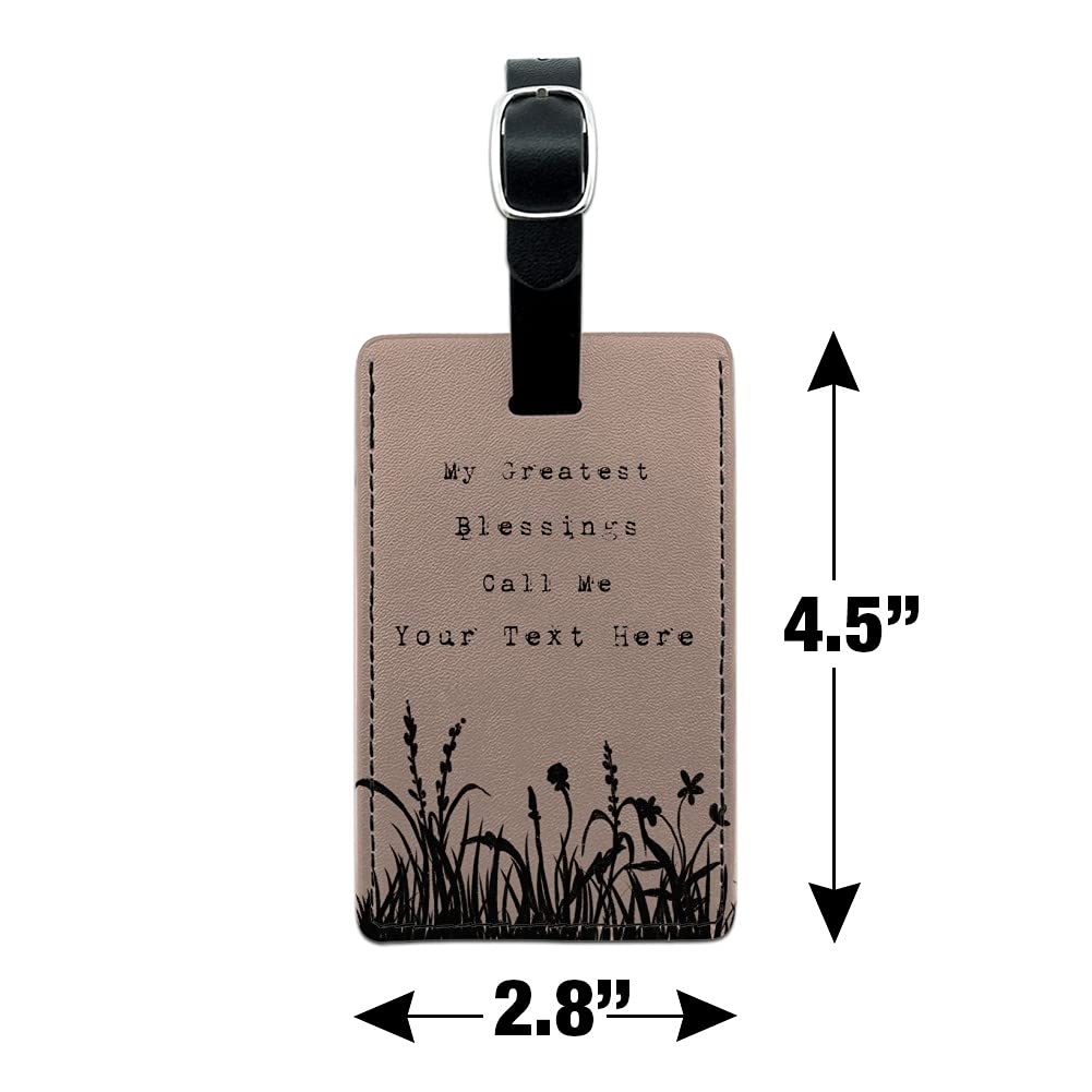Personalized Leather Luggage Tag - Custom 1 Line Engraved ID Card Holder for Travel Bags & Suitcases | Perfect for Business Trips, Vacations & Gift Giving