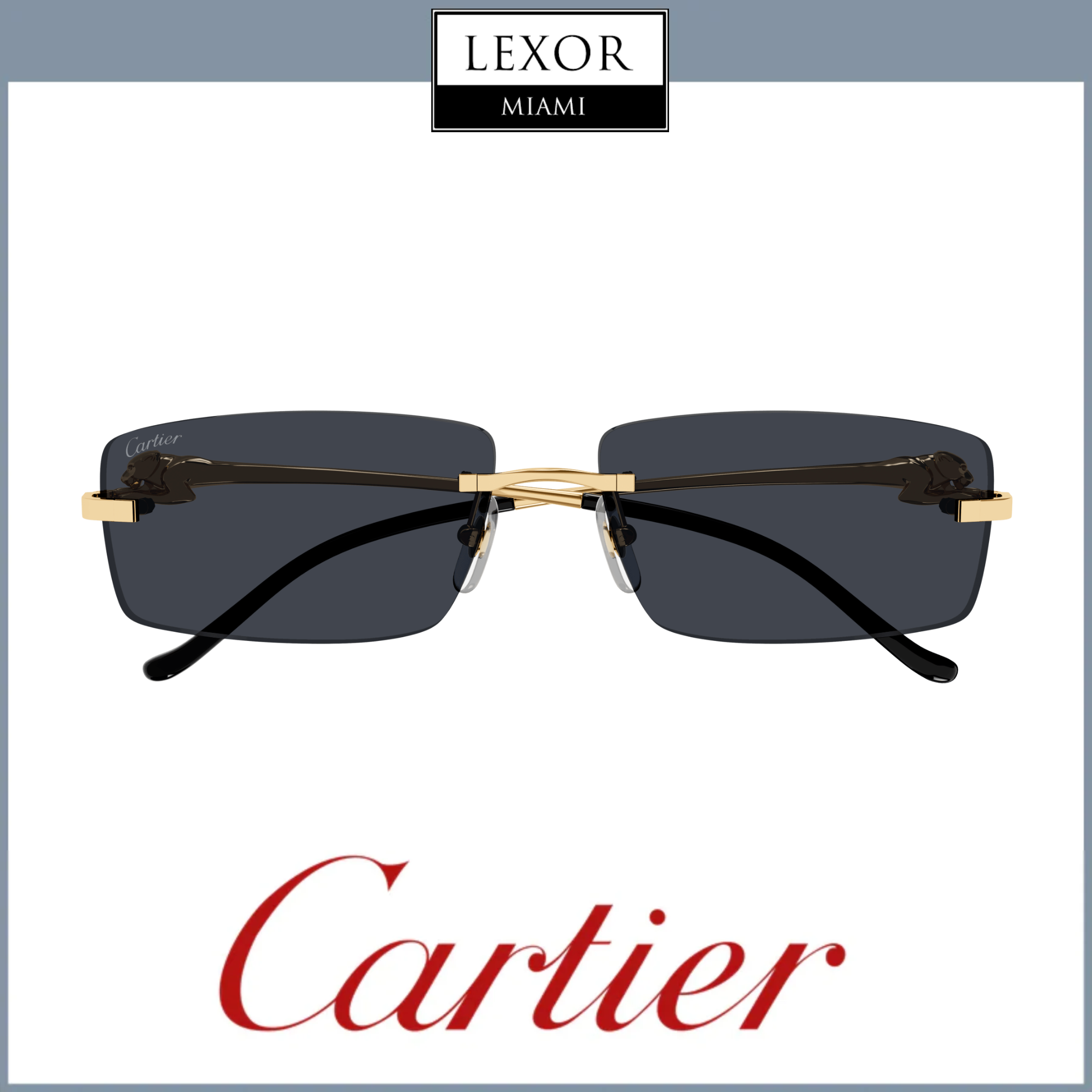Cartier CT0430S 001 58mm Luxury Sunglasses for Men & Women - UV Protection Polarized Lenses - Perfect for Driving, Beach & Outdoor Activities