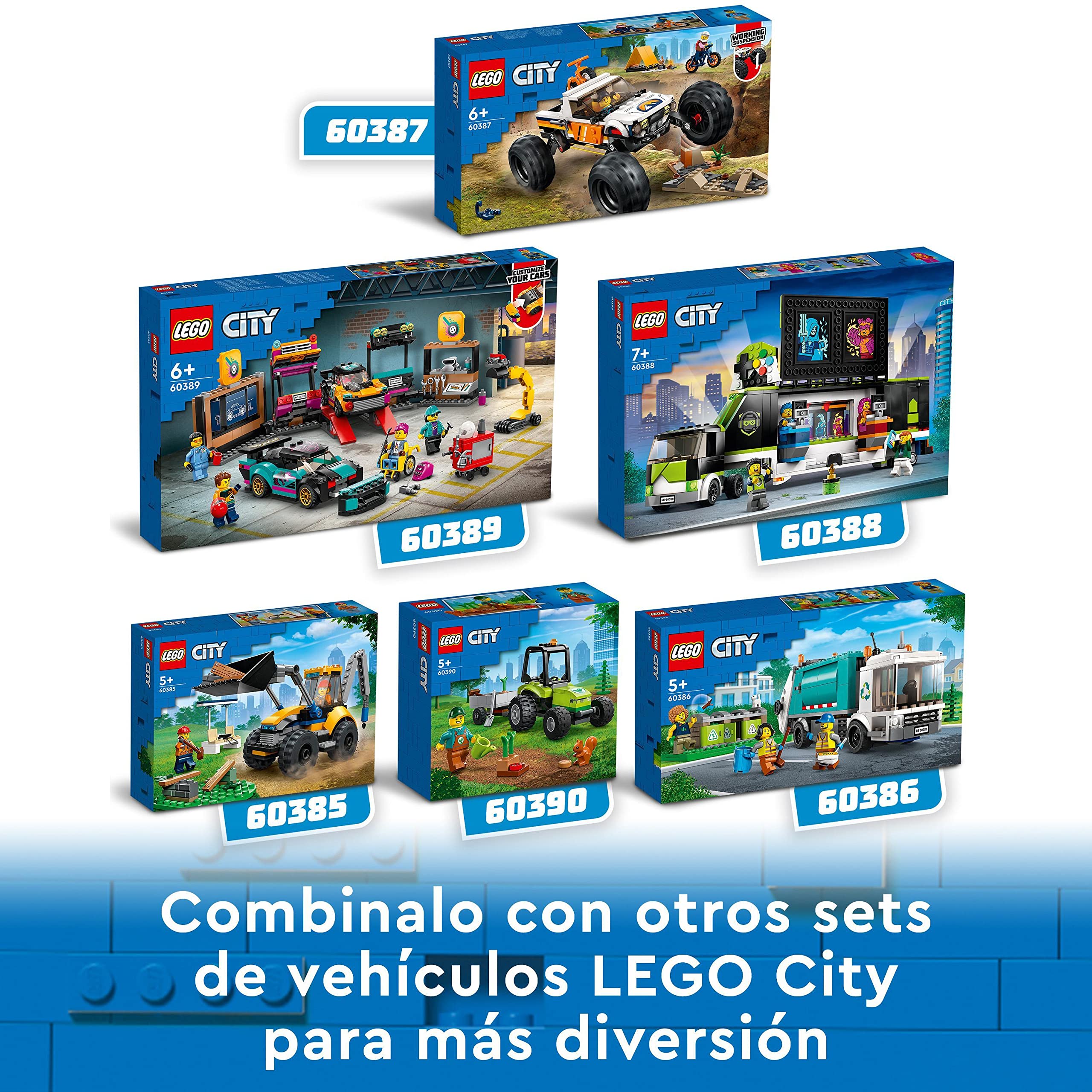 LEGO 60389 City Tuning Mechanic Workshop with 2 Customizable Toy Cars, Building Set for Kids Ages 7+ - Perfect Gift for Young Builders & Car Enthusiasts | Creative Play & STEM Learning Toy