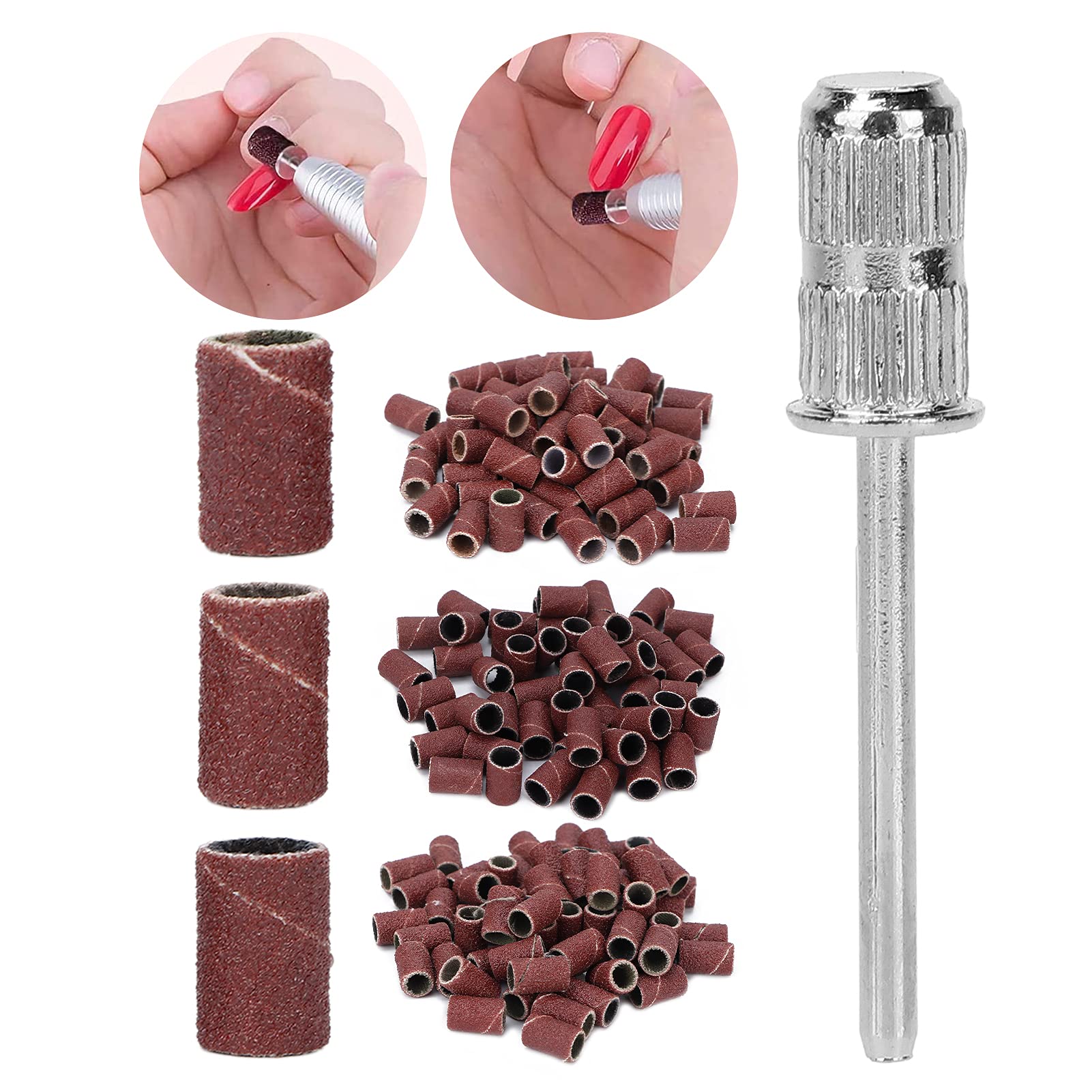 210pcs Pedicure Sanding Bands Set - 80/120/180 Grit Nail Files for Shaping, Polishing & Grinding | Professional Nail Care Kit for Salon & Home Manicure/Pedicure