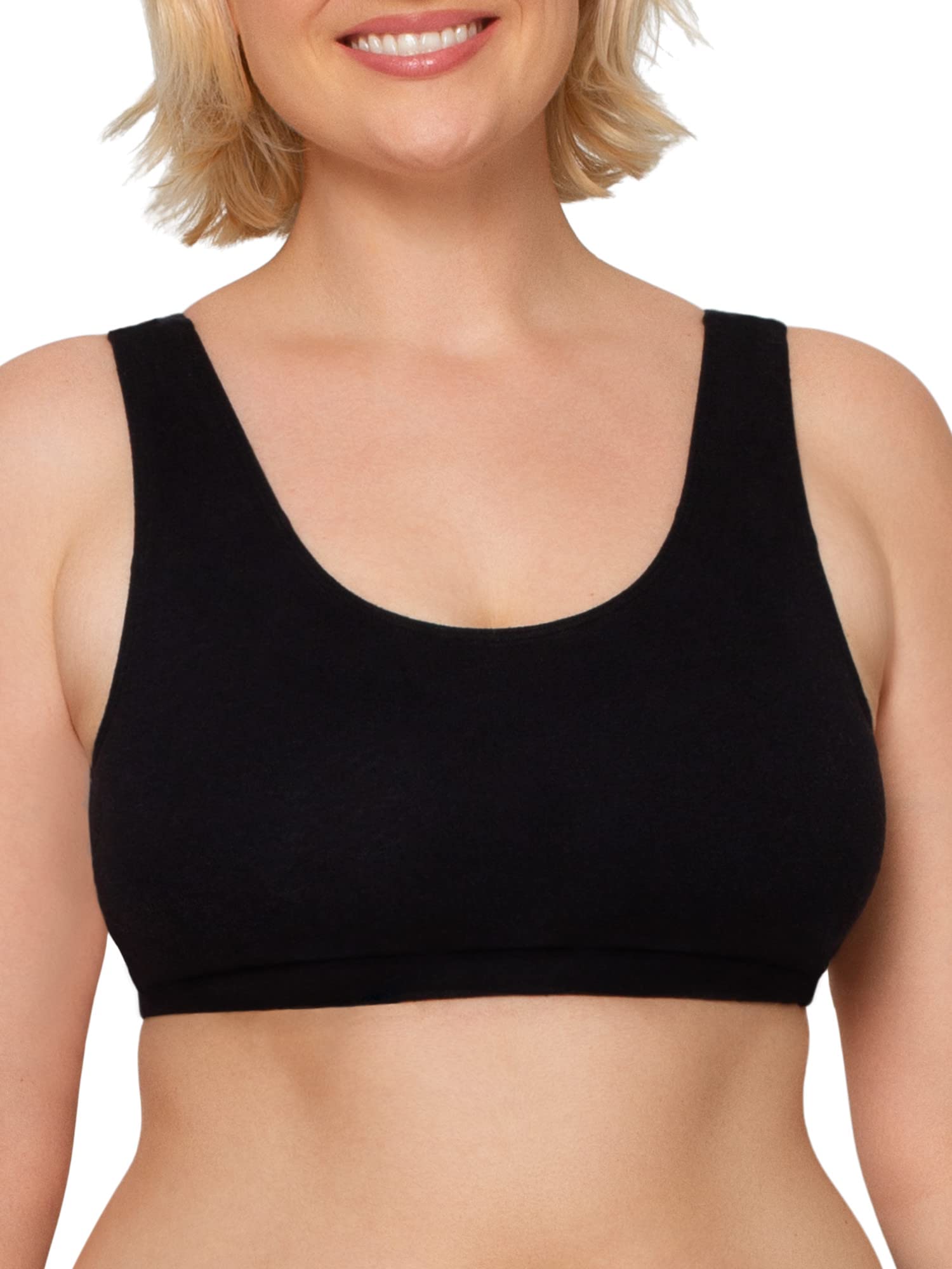 Fruit of the Loom Women's Cotton Tank Bra - Soft Comfortable Wirefree Bralette with Breathable Fabric for Everyday Wear, Yoga & Lounge