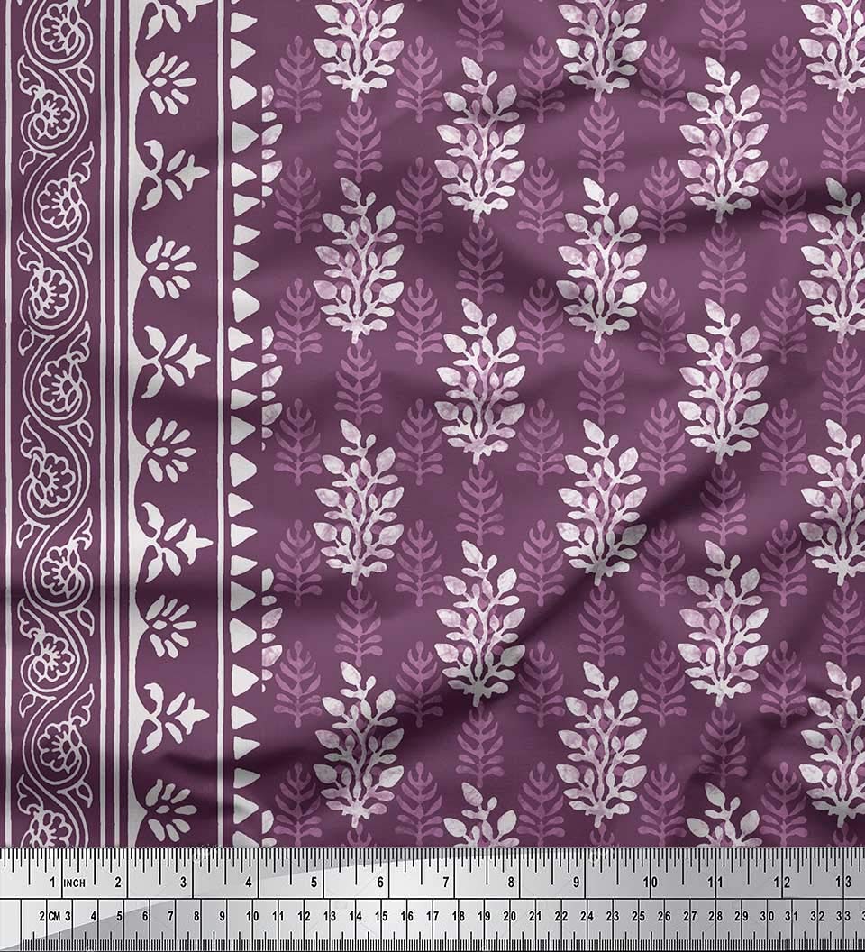 Soimoi Moss Georgette Brown Fabric by The Yard - 42 Inch Wide Printed Leaves Panel for Dresses, Curtains & Home Decor - Serene Nature Inspired Fabric for DIY Sewing Projects