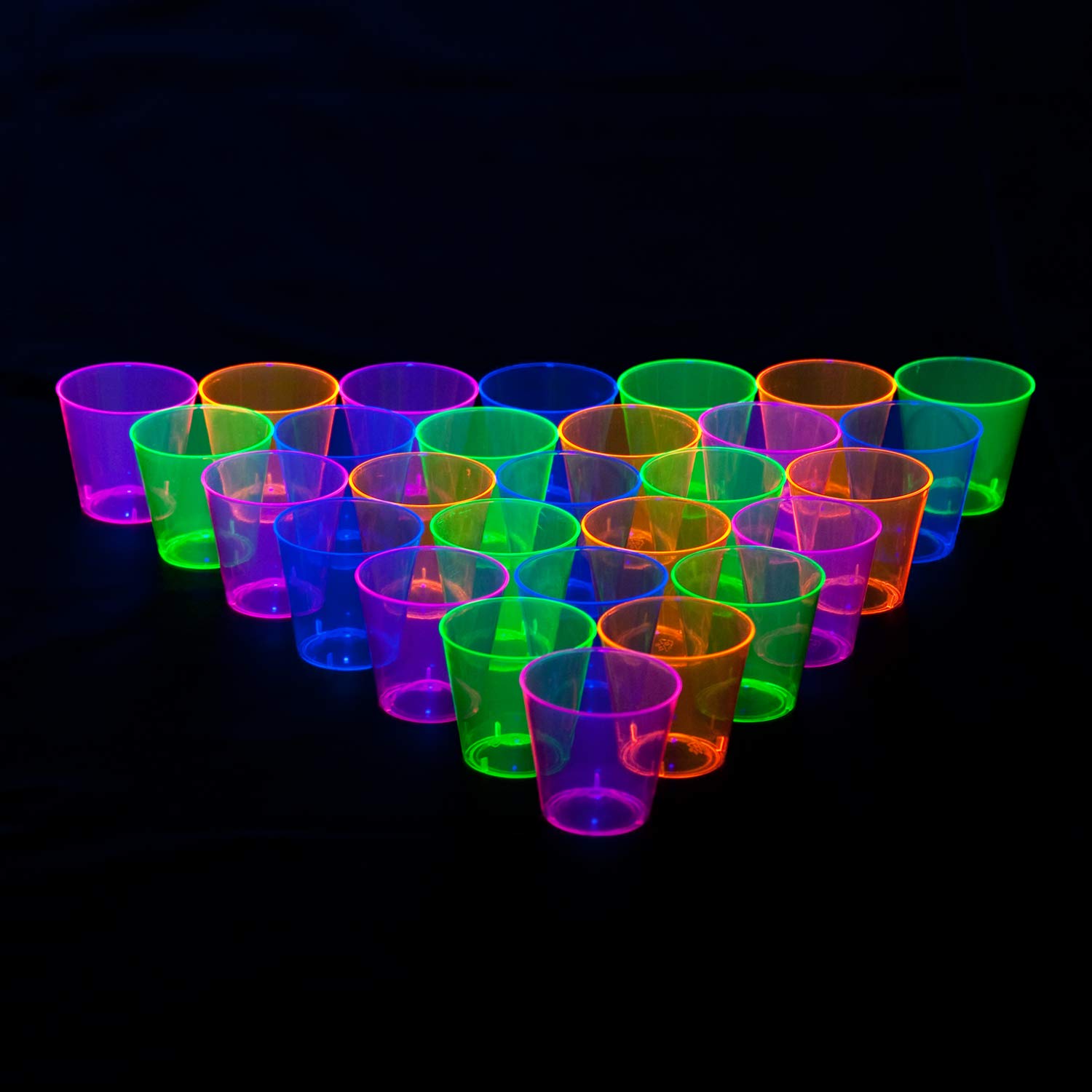 1200-Pack Neon Hard Plastic 2 oz Shot Glasses - Party Essentials N212009 for Bars, Weddings & College Events - Bulk Disposable Drinking Cups for Cocktails, Shots & Mixed Drinks