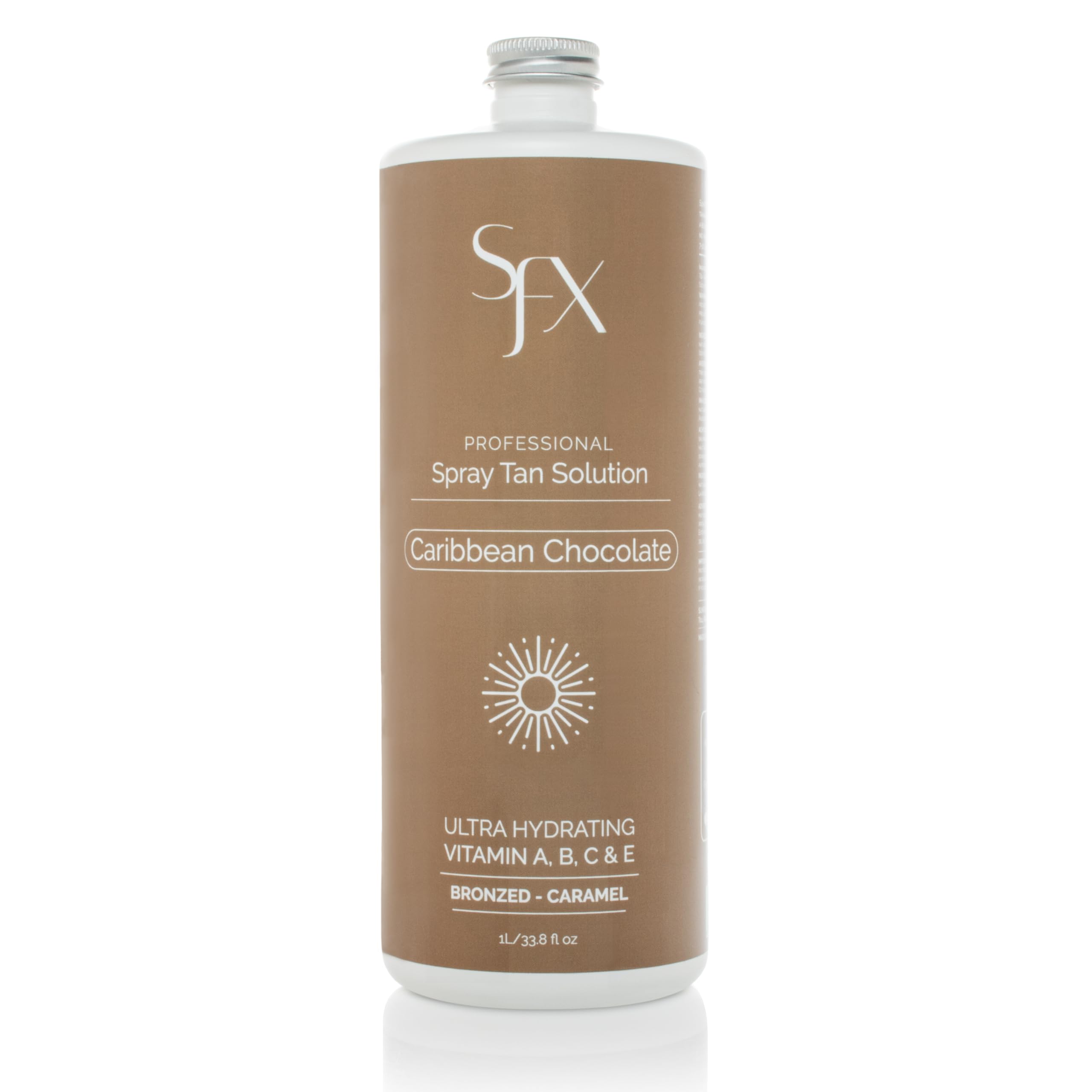 SunFX Violet Royal Spray Tan Solution Kit with Finishing Powder & Fan Brush - Natural Looking, Streak-Free Self Tanner for Sunless Tanning at Home or Salon