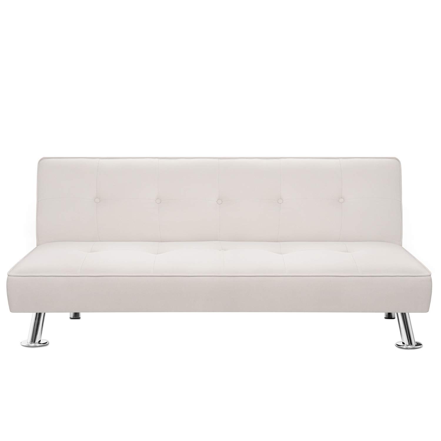 GUNJI Convertible Futon Sofa Bed - Modern Folding Recliner Couch for Living Room, Guest Room & Small Spaces (Beige) | Multi-Functional Sleeper Sofa for Apartments, Dorms & Home Office