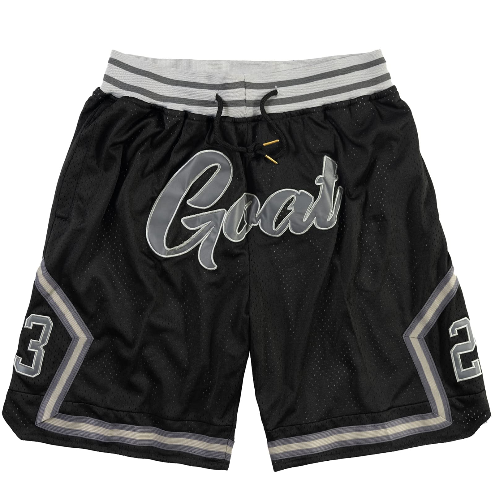 **Men's Basketball Shorts - Retro Mesh Rap Embroidered Gym Shorts with Pockets | 90s High School Fan Style | Perfect for Casual Wear, Sports & Street Fashion**