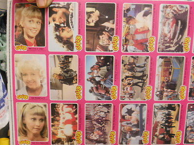Grease Movie Trading Cards - Complete Uncut Sheet Set 1978 | Collectible Memorabilia for Fans & Movie Enthusiasts