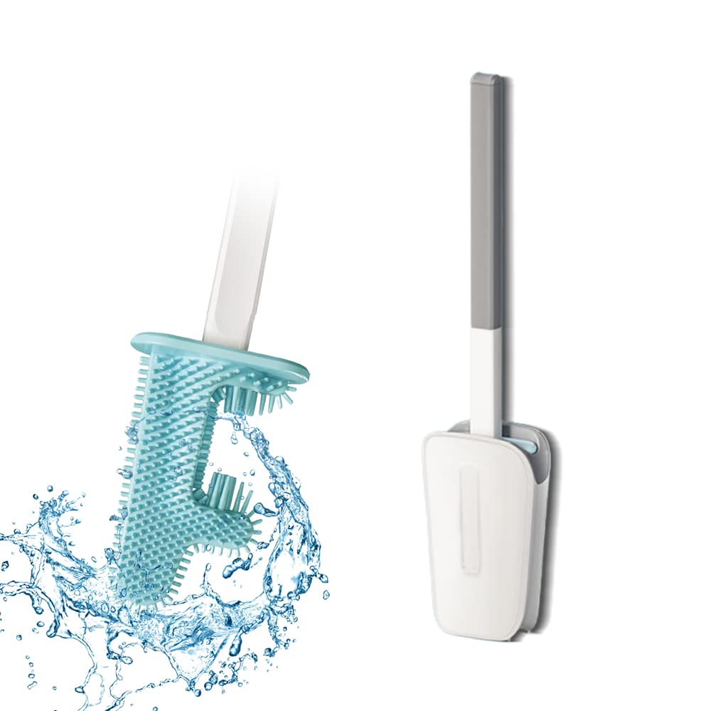 2022 Upgrade Mntiln No Dead Corner Cactus Toilet Brush - Long Handle Silicone Toilet Cleaning Brush with Durable Cactus Design for Bathroom, Kitchen & RV - Easy to Clean & Hygienic Bathroom Accessory