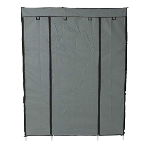 5-Layer 12-Compartment Non-Woven Fabric Wardrobe Closet - Portable Storage Organizer for Clothes & Accessories (133x46x170cm, Gray) - Perfect for Bedroom, Closet, Dorm & Small Space Organization