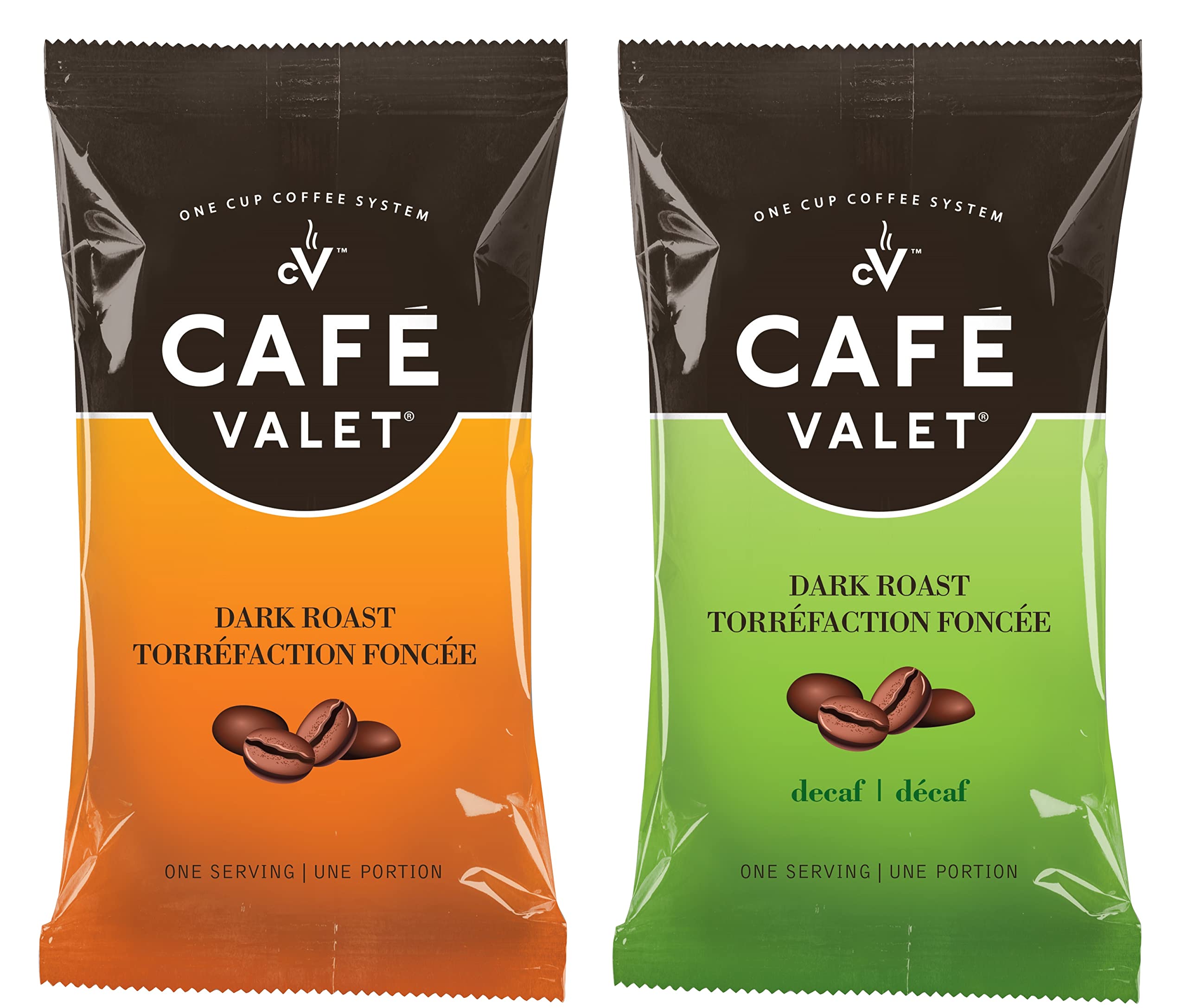 Premium Cafe Valet Single Serve Coffee Pods - 100% Arabica Dark Roast & Decaf, Individually Wrapped (168 Count) - Perfect for Office, Home & Travel Use