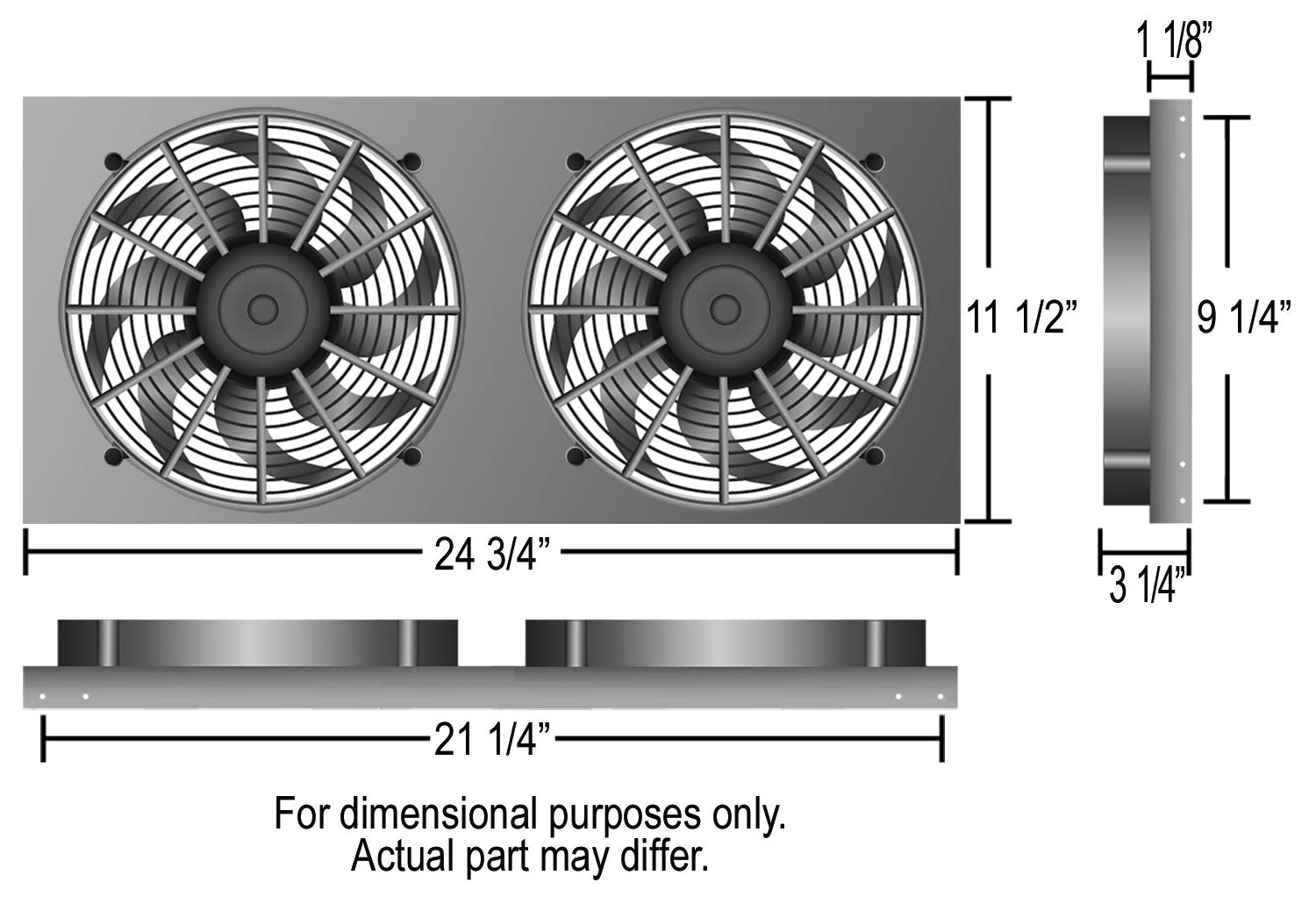 Derale 16812 High Performance Dual Electric Radiator Cooling Fan - Perfect for Jeep Wrangler, Chevy Silverado & Ford F-150 Off-Road & Towing Applications