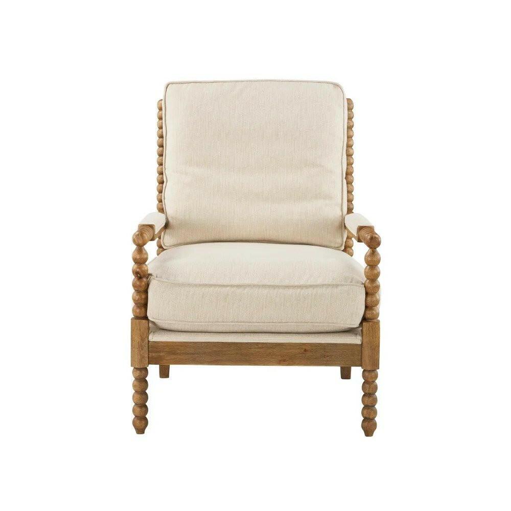 Willow French Linen Upholstered Accent Chair 40058 FL - Elegant Living Room Seating for Home Decor & Lounge Areas
