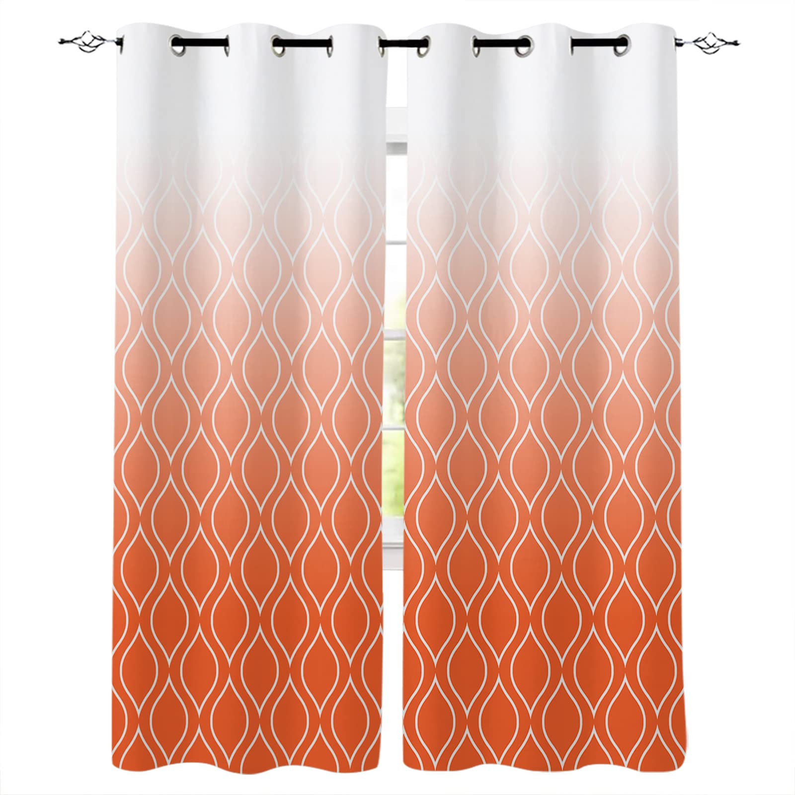 Orange Ombre Moroccan Blackout Curtains 63