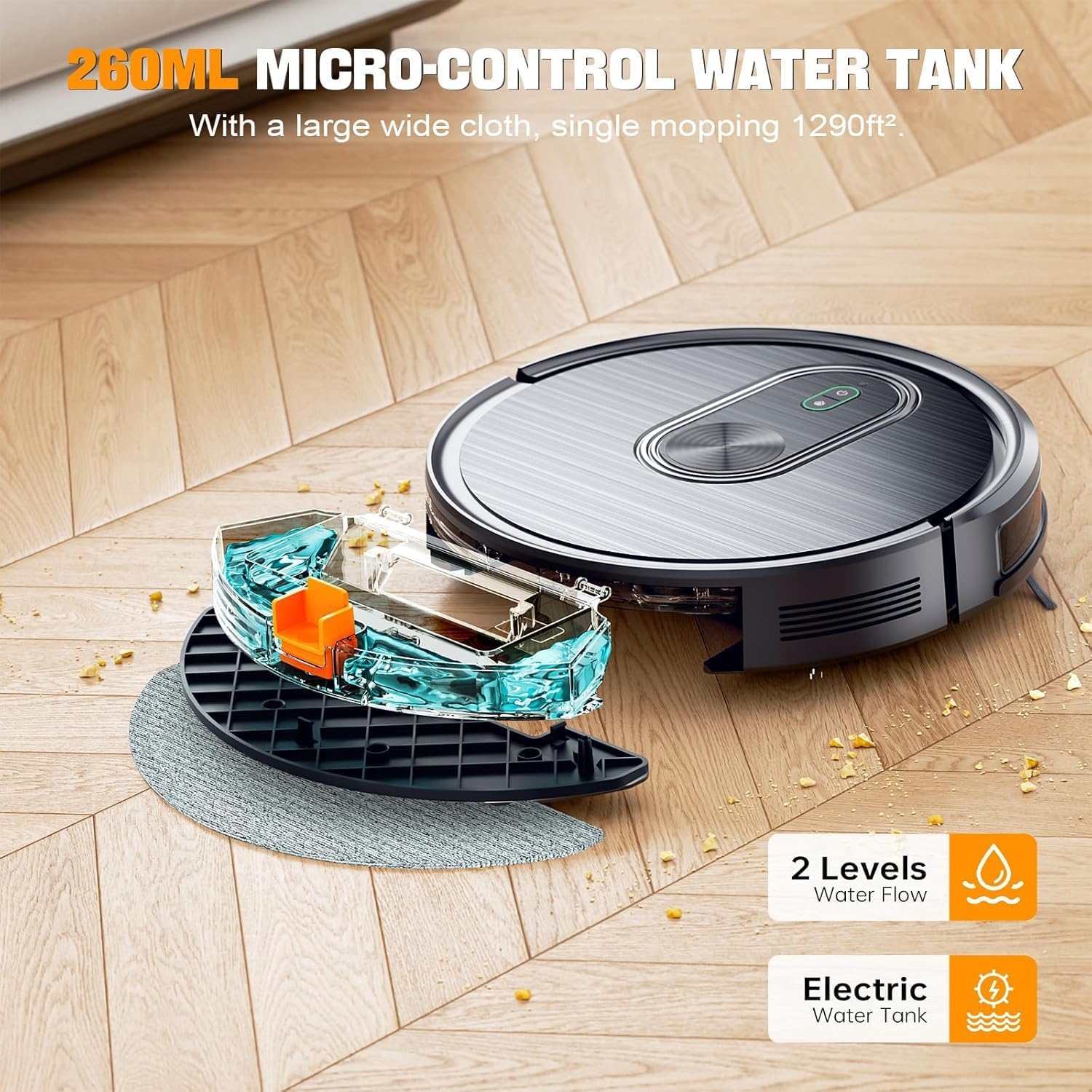 Smart Robot Vacuum and Mop 2-in-1 Combo - 3200Pa Strong Suction, Self-Charging, App/Bluetooth/Voice Control - Slim Robotic Vacuum Cleaner for Pet Hair, Hard Floors & Carpets - Perfect for Home Cleaning with Scheduling Feature