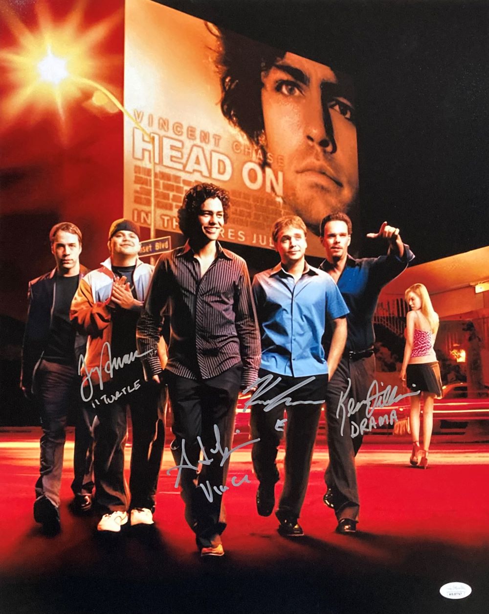 Entourage Cast Signed 16x20 Photo - Autographed by Adrien Grenier & Cast with JSA COA - Perfect for TV Show Memorabilia Collectors & Home Theater Decor